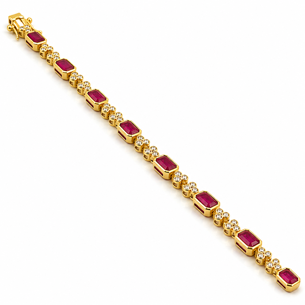 Yellow Gold Ruby and Diamond Bracelet