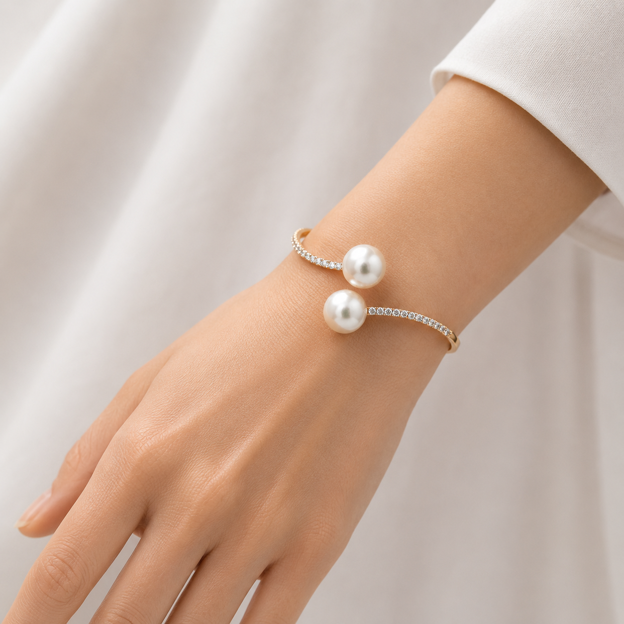Yellow Gold Pearl and Diamond Bracelet