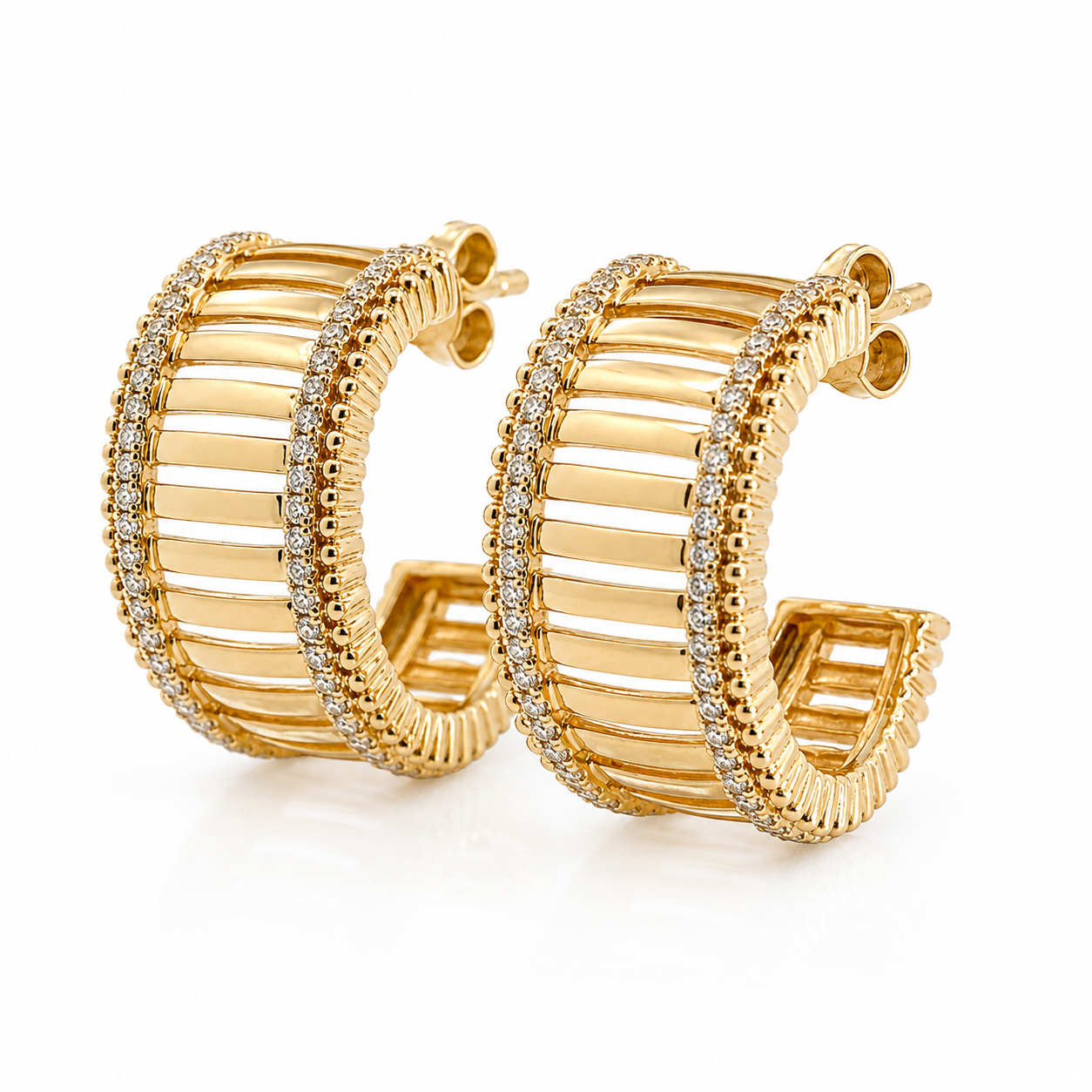 Yellow Gold Diamond Earrings