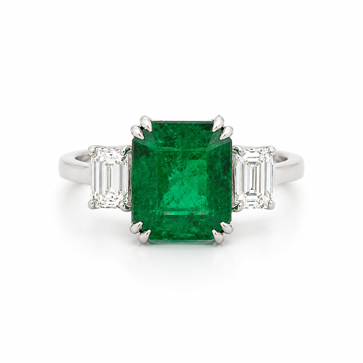 White Gold Emerald Ring