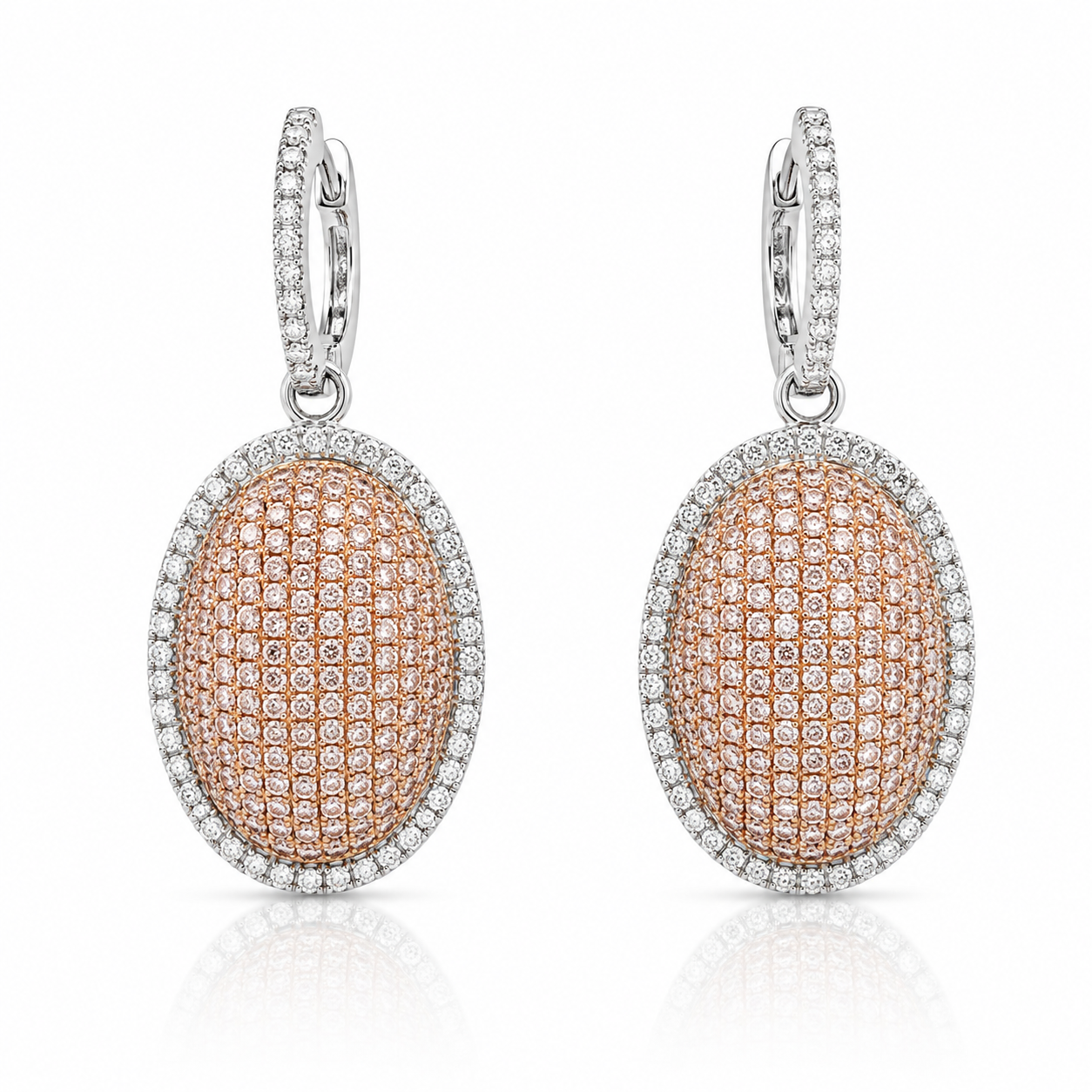 White Gold Pink Diamond Earrings