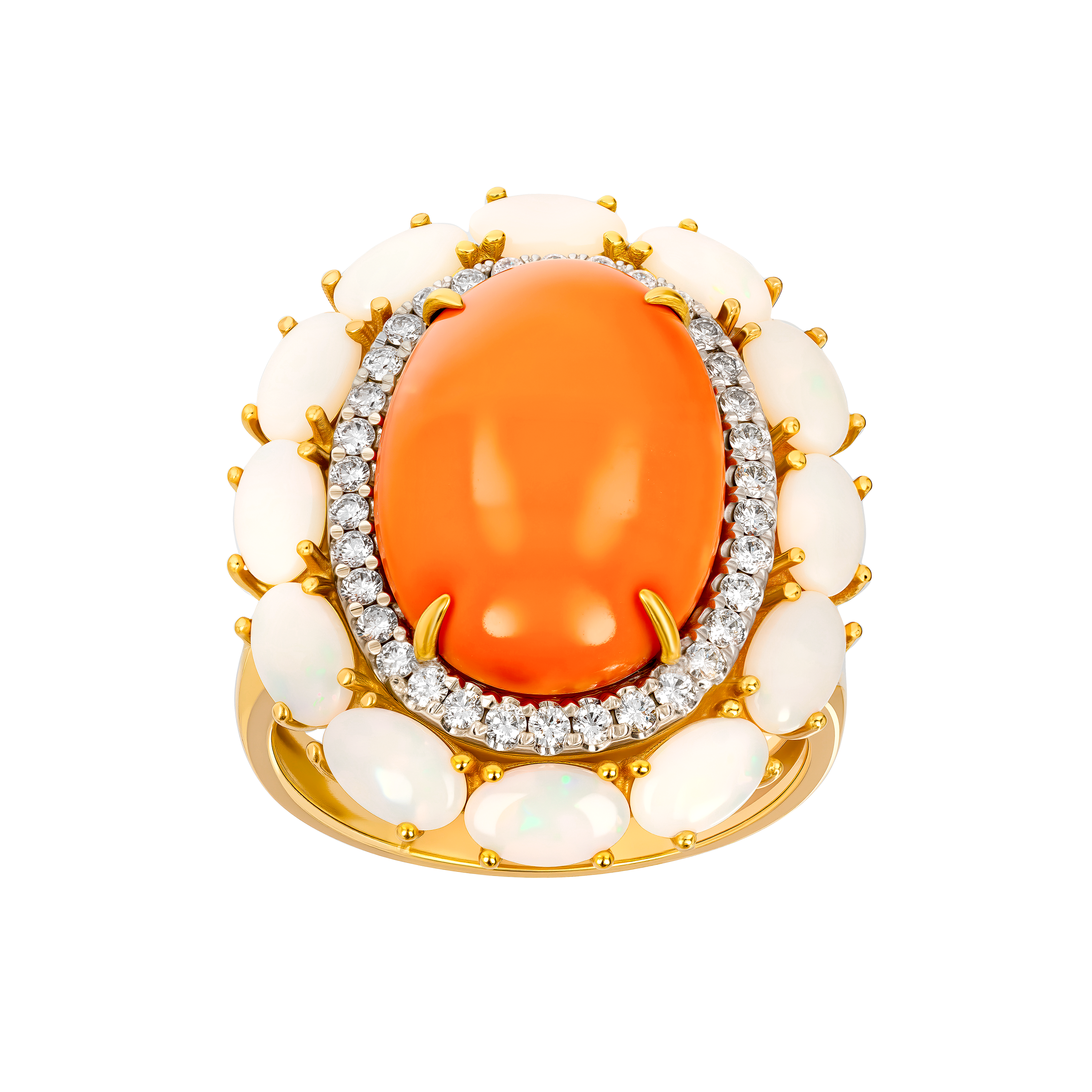 CORAL OPAL RING