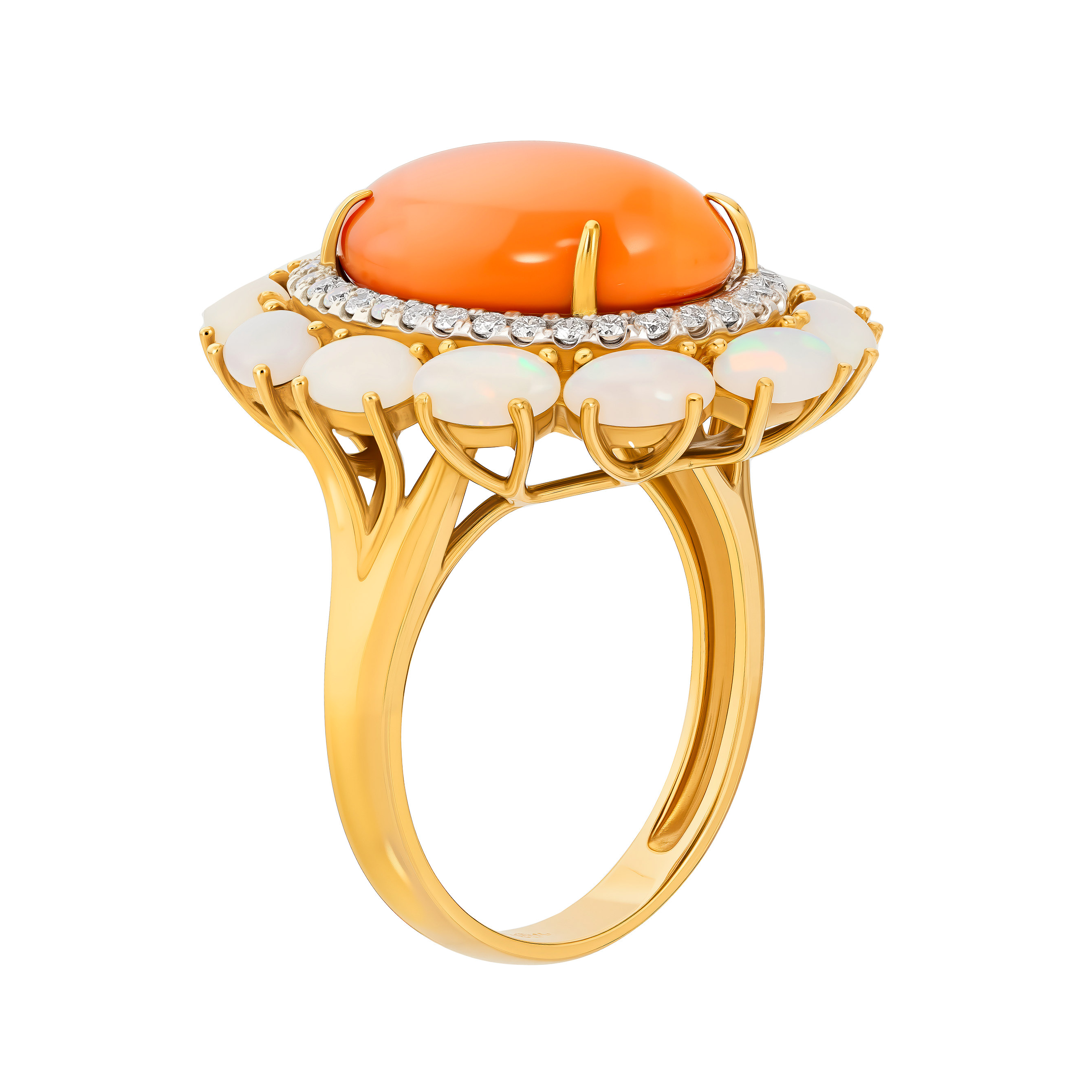 CORAL OPAL RING