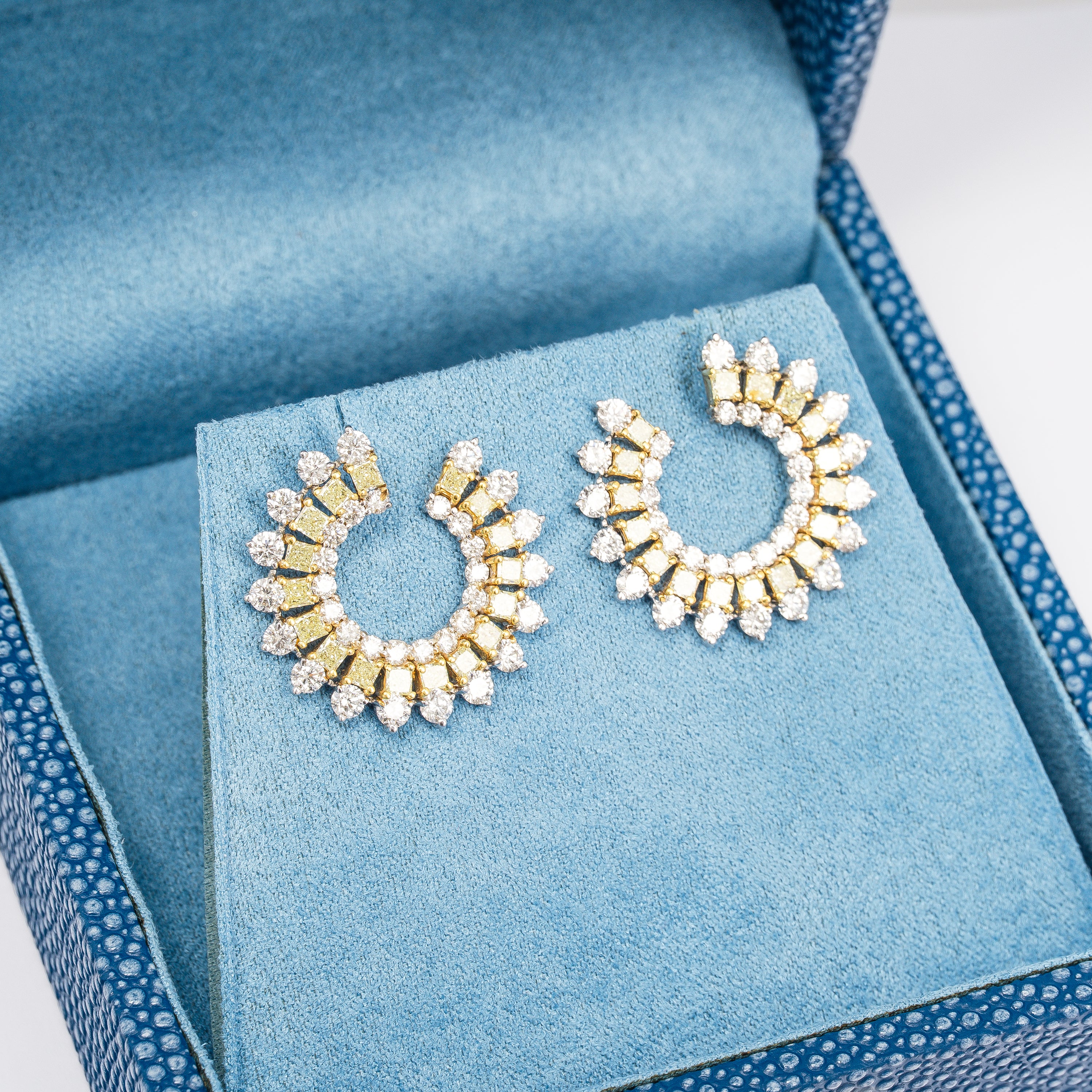 White Gold Drop Earrings With Diamond Stones