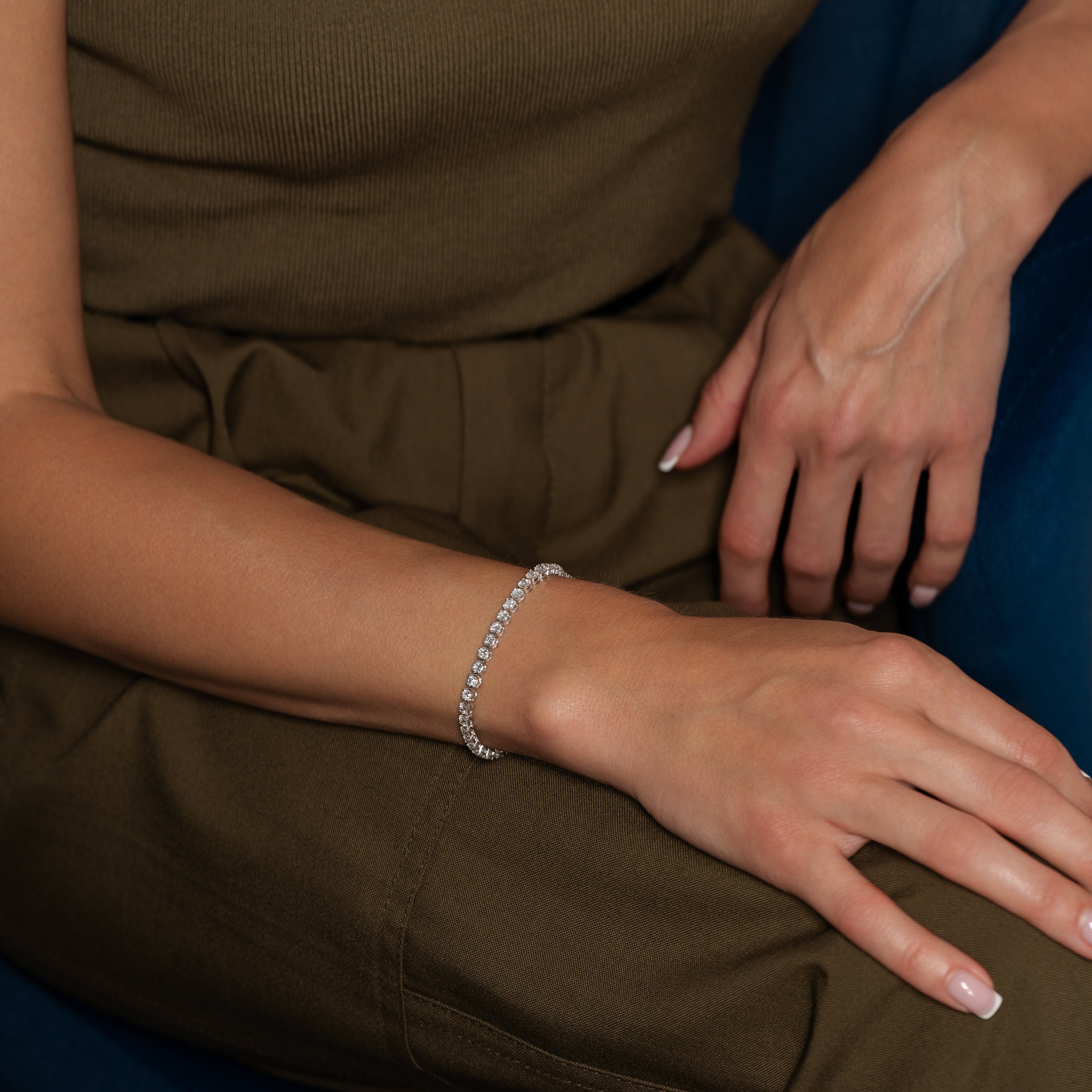 White Gold Tennis Bracelet with Diamond Only Stones