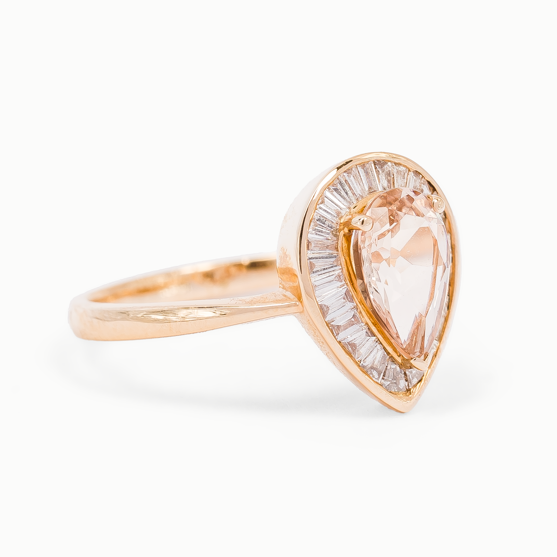 MORGANITE PEAR RING