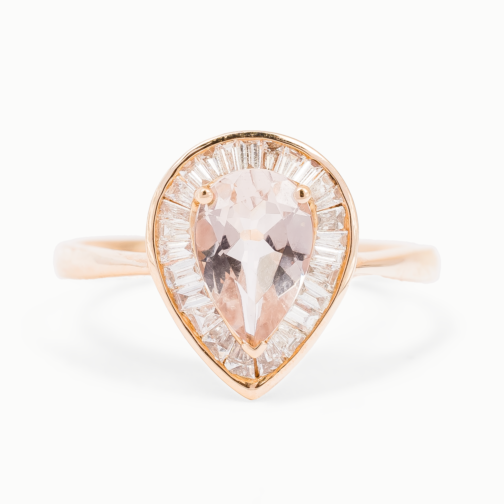 MORGANITE PEAR RING