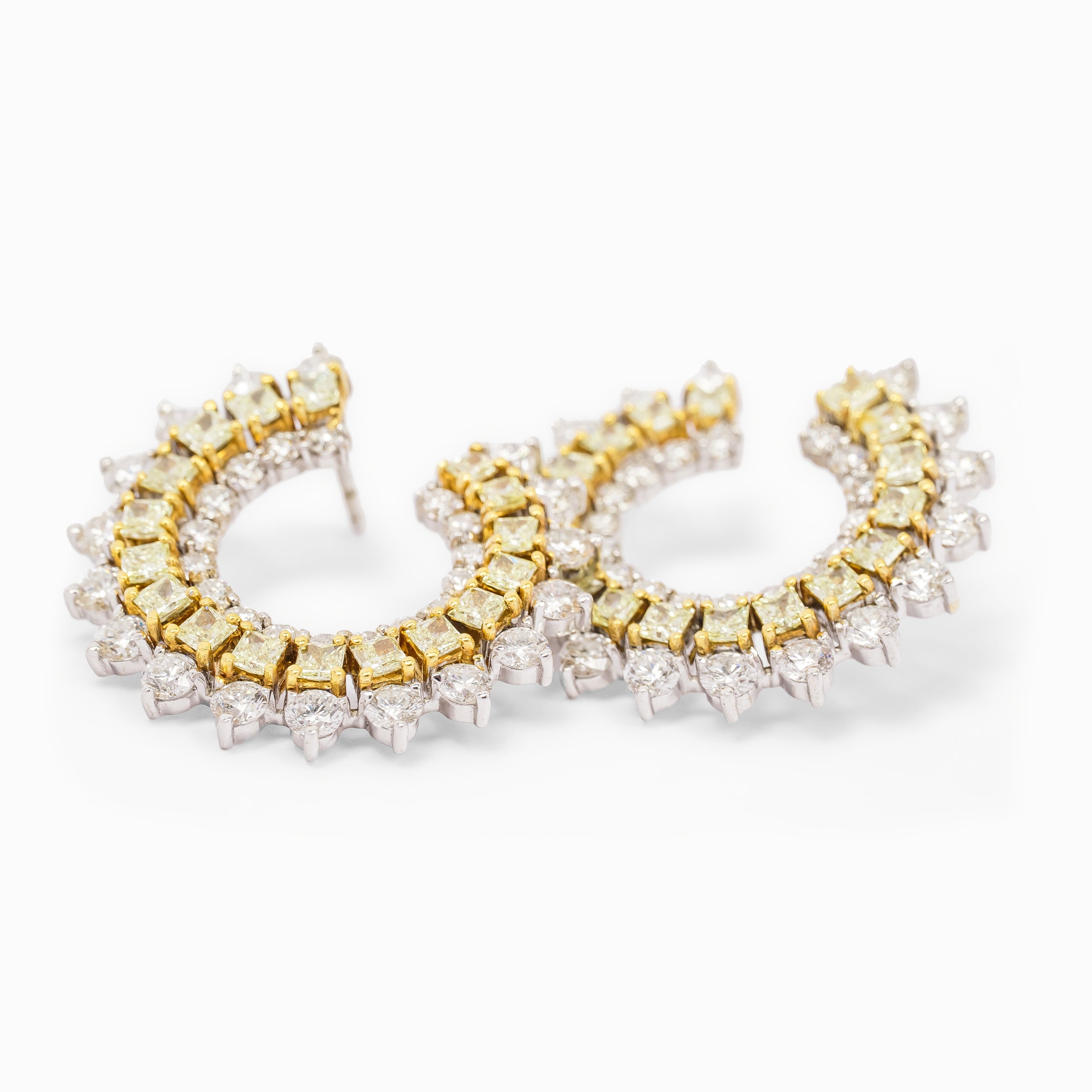 White Gold Drop Earrings With Diamond Stones