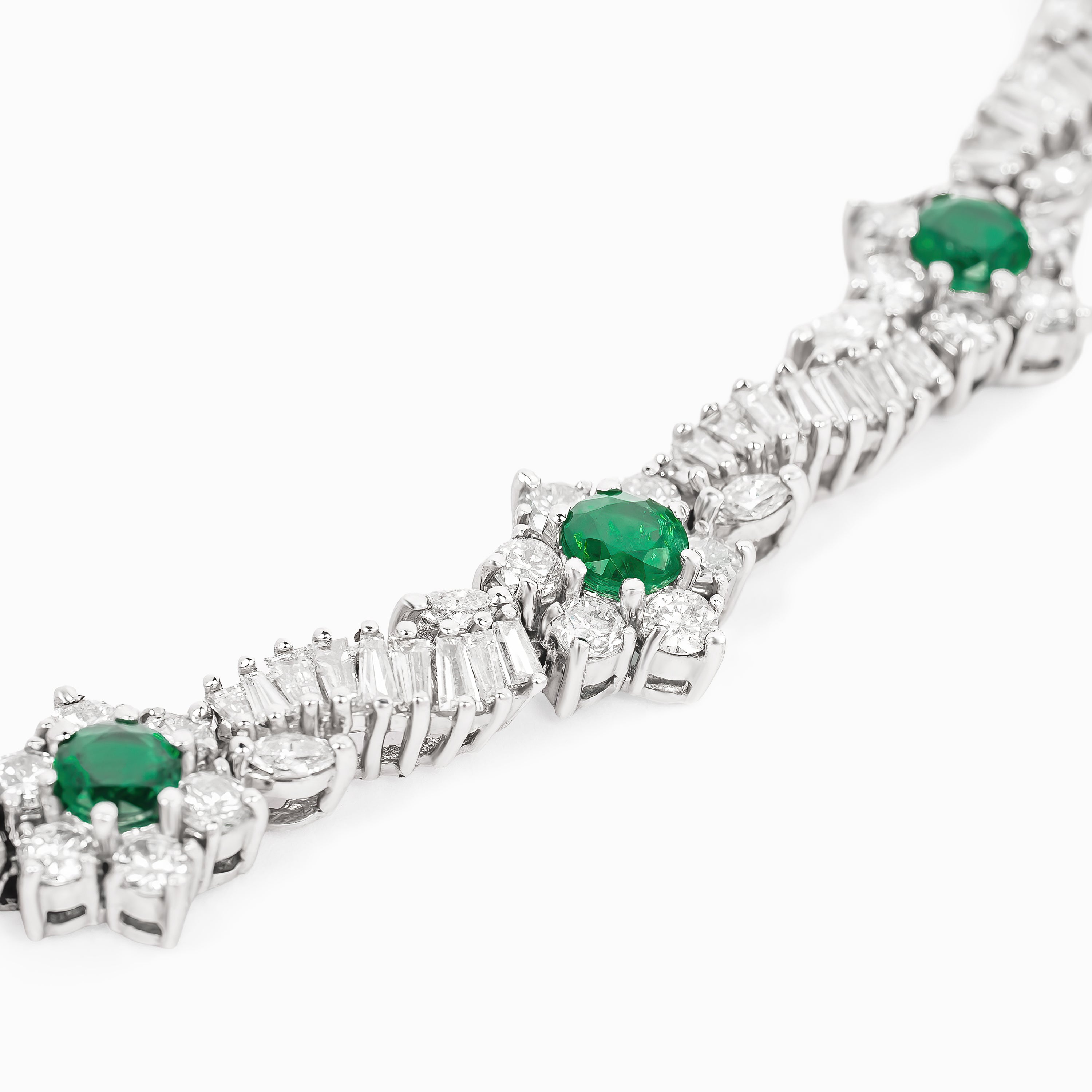 DIAMOND EMERALD FLORAL BRACELET