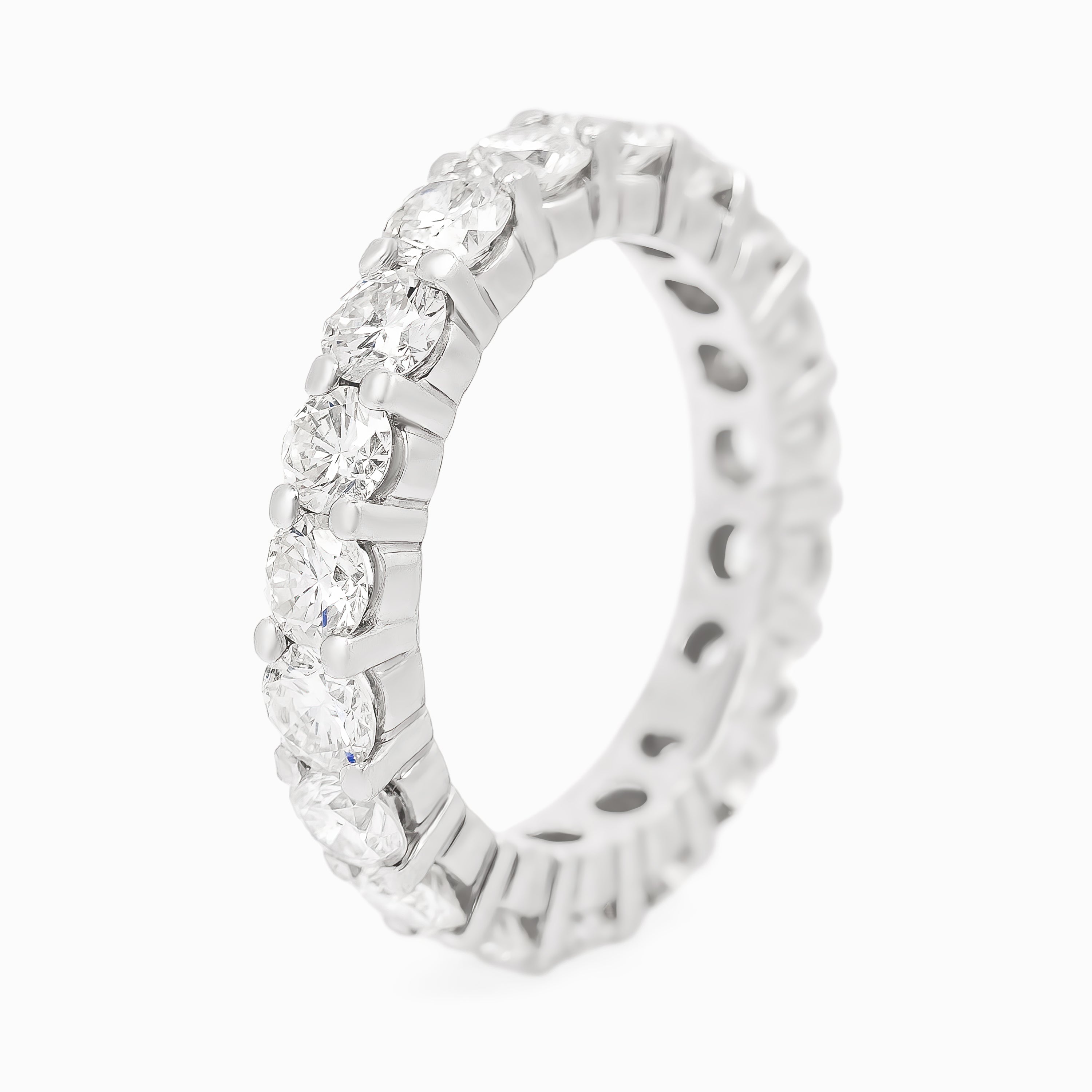 White Gold Rose Gold Ring with Diamond Only Stones