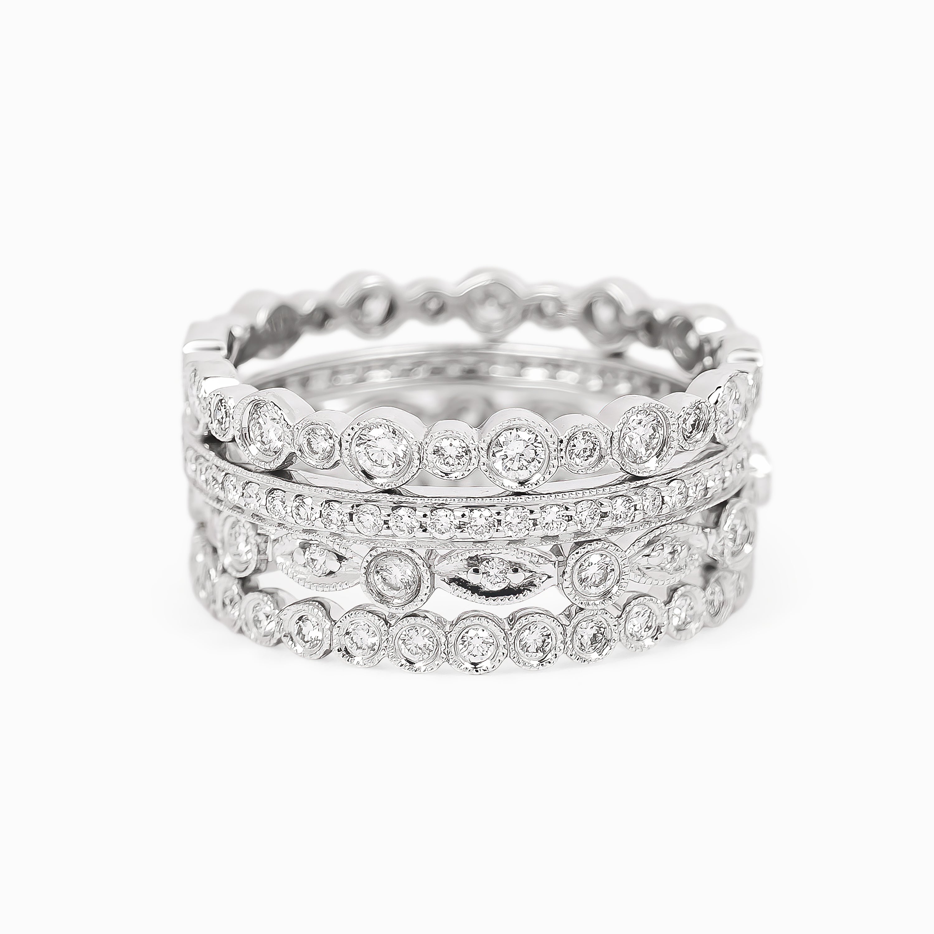 White Gold Ring with Diamond Only Stones