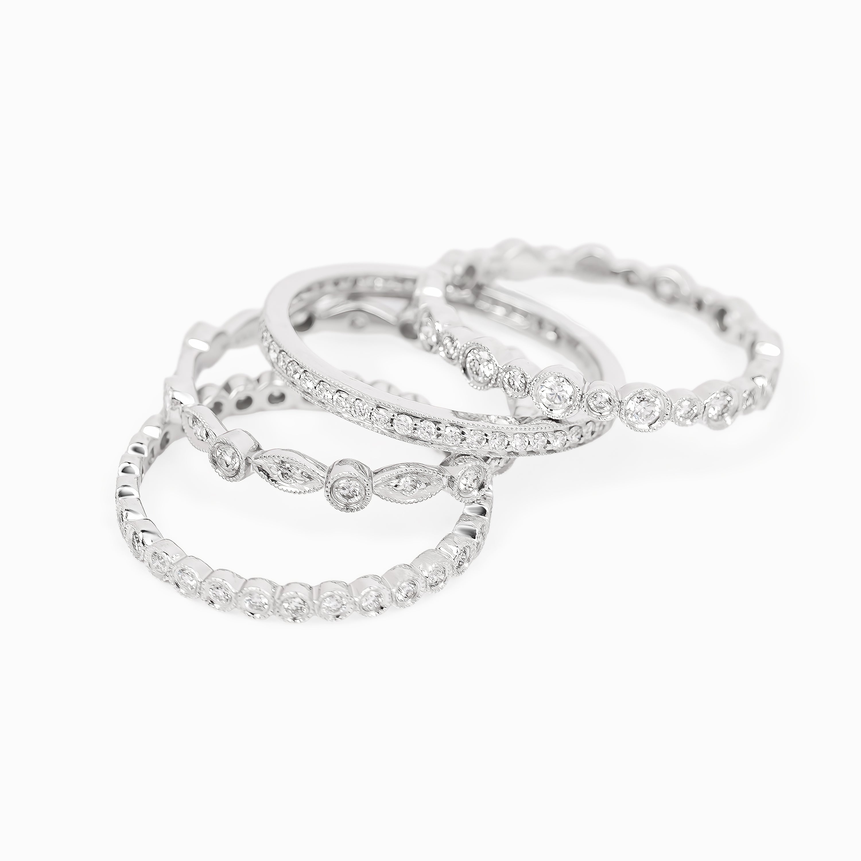 White Gold Ring with Diamond Only Stones