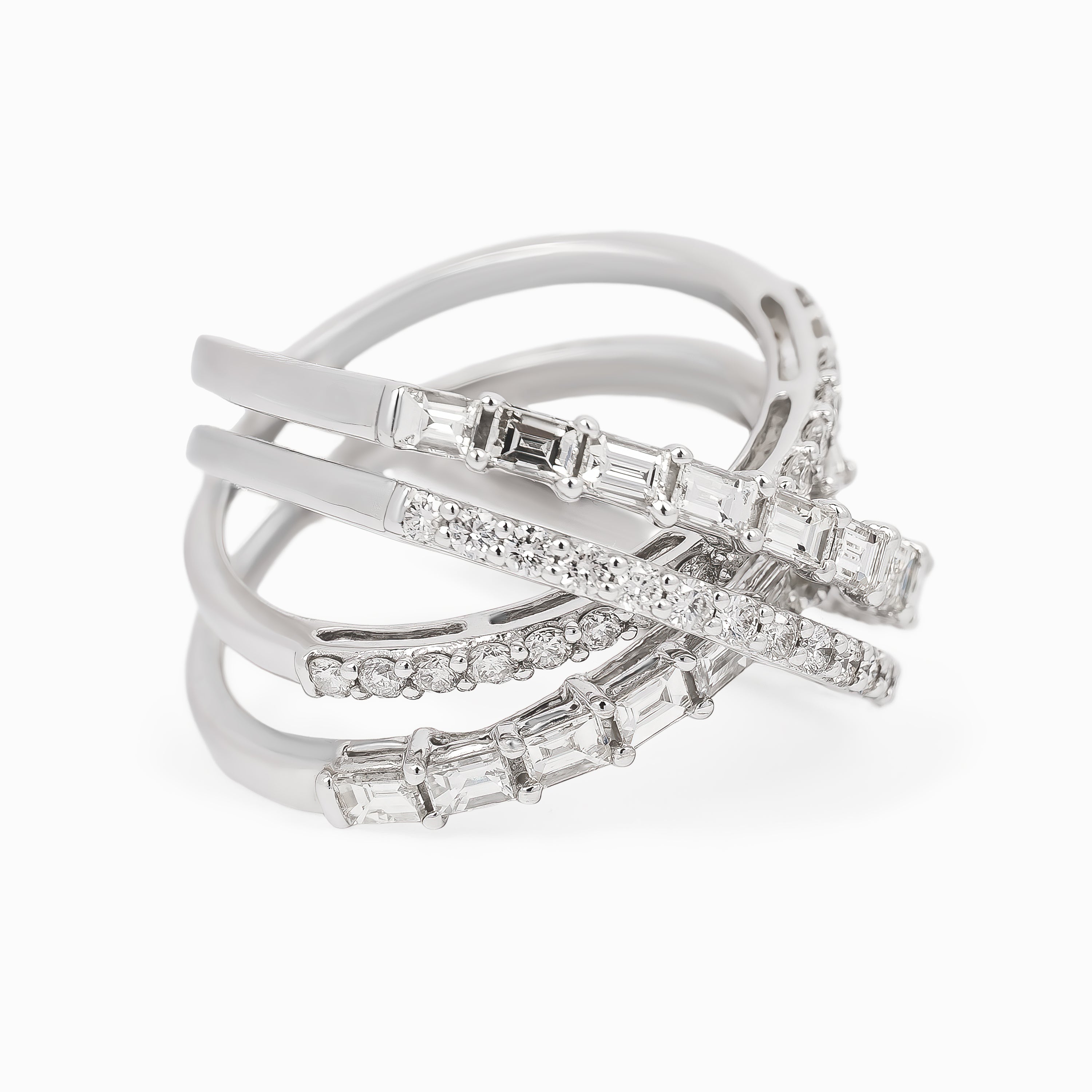White Gold Ring with Diamond Only Stones