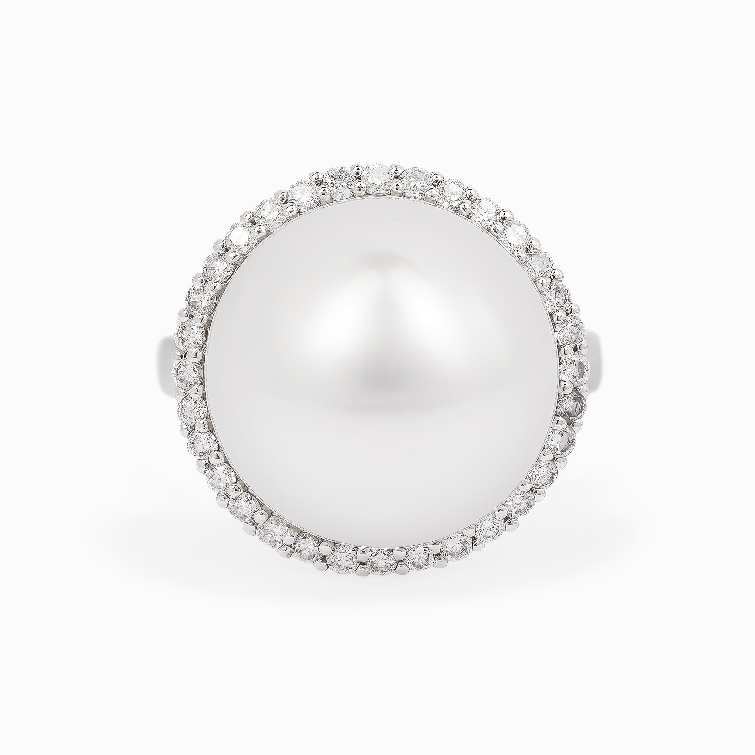 White Gold Ring with Pearl Stones