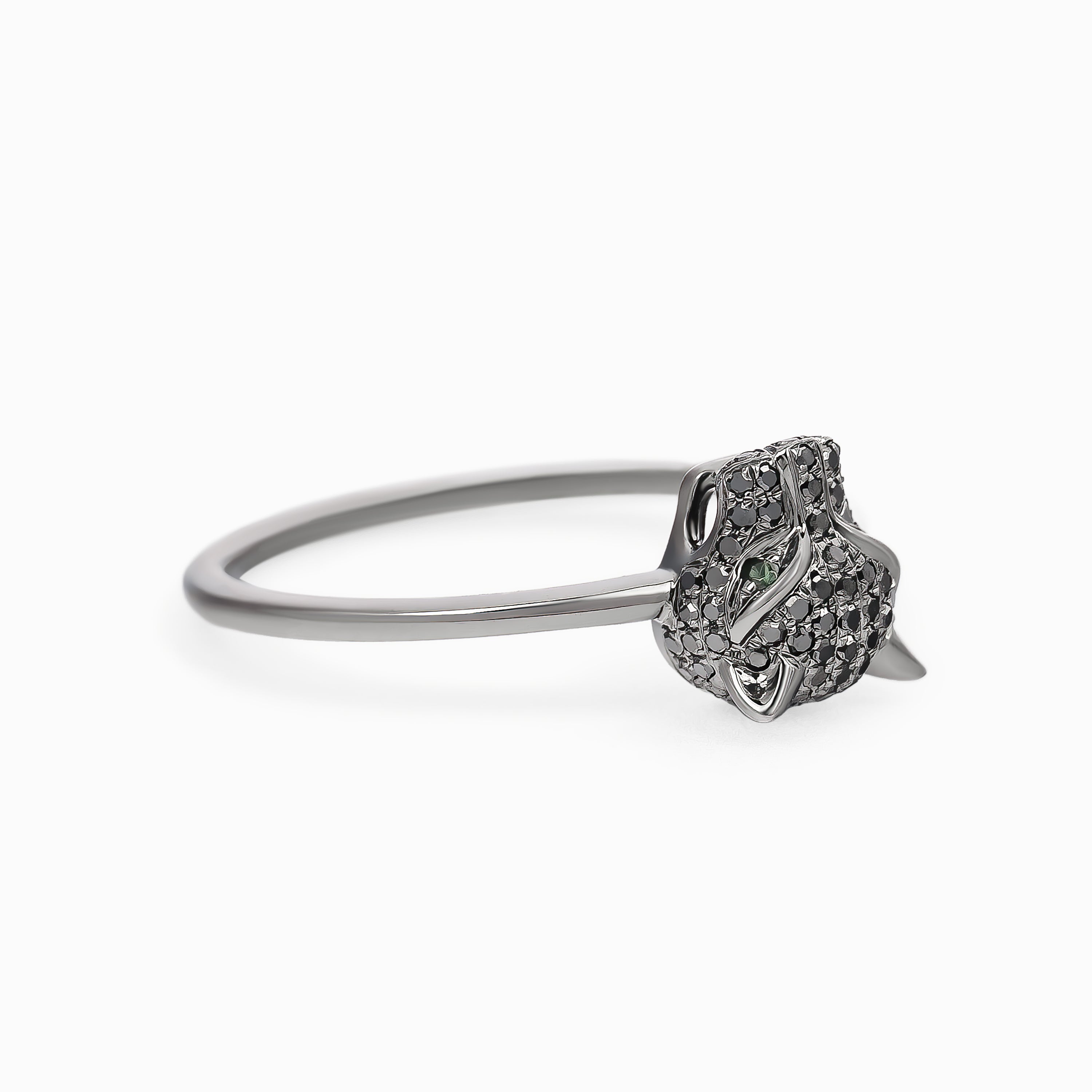 Yellow Gold Ring with Diamond, Black Diamond, Ruby Stones