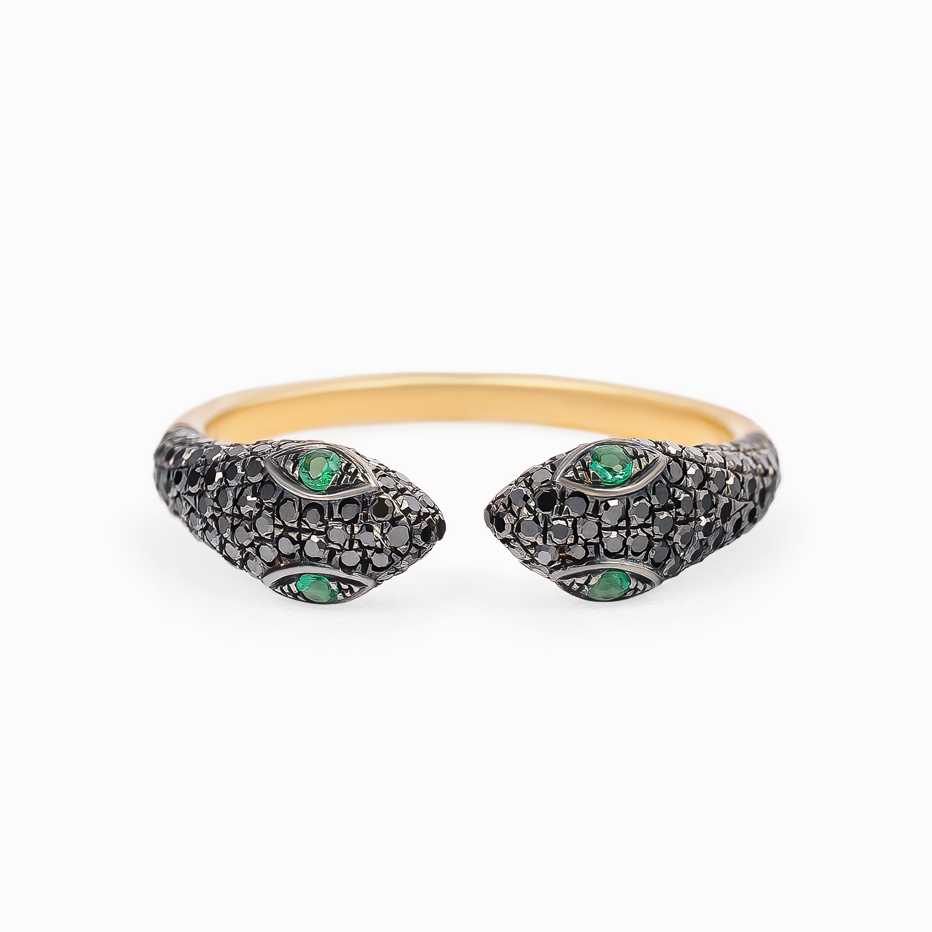 Yellow Gold Ring with Diamond, Emerald Stones