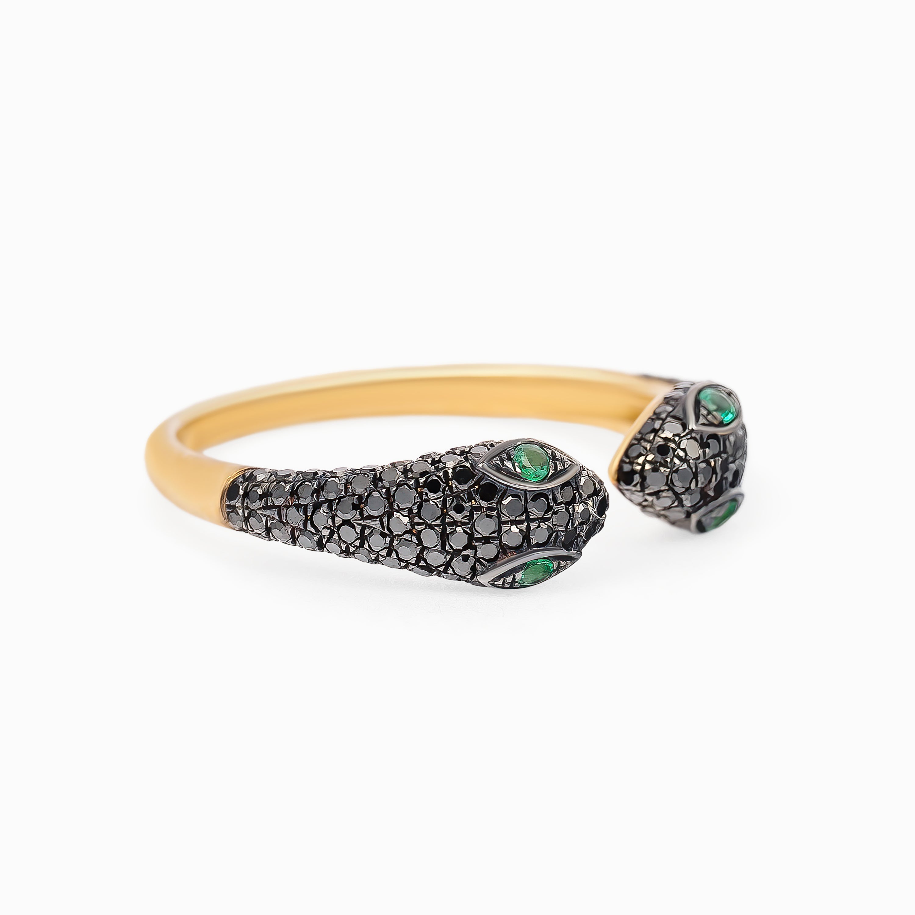 Yellow Gold Ring with Diamond, Emerald Stones