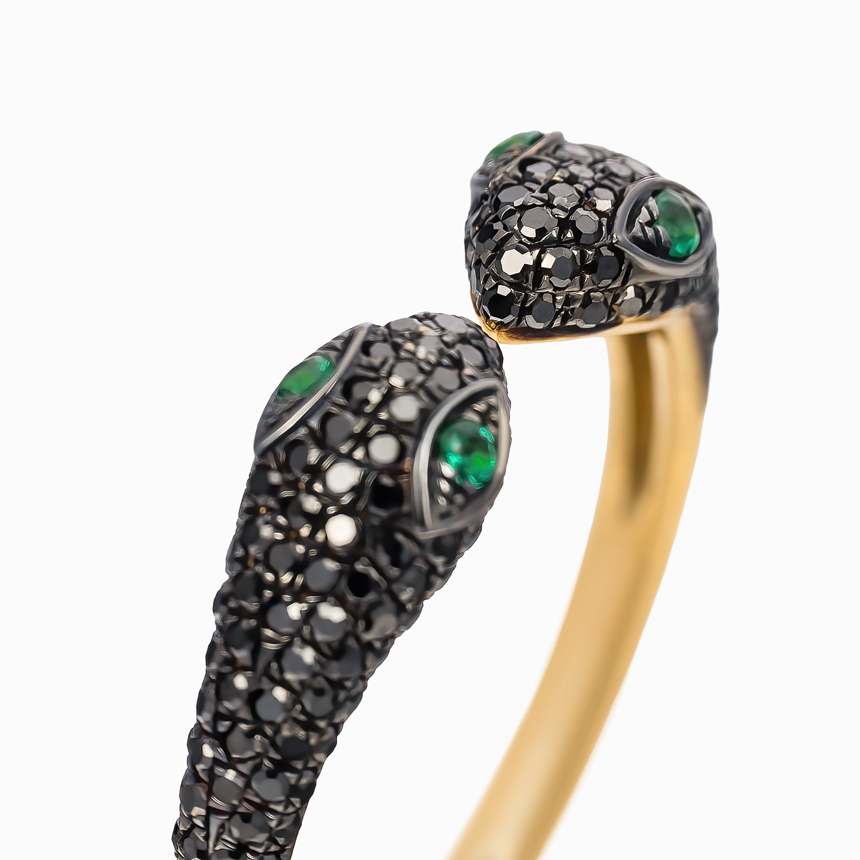 Yellow Gold Ring with Diamond, Emerald Stones