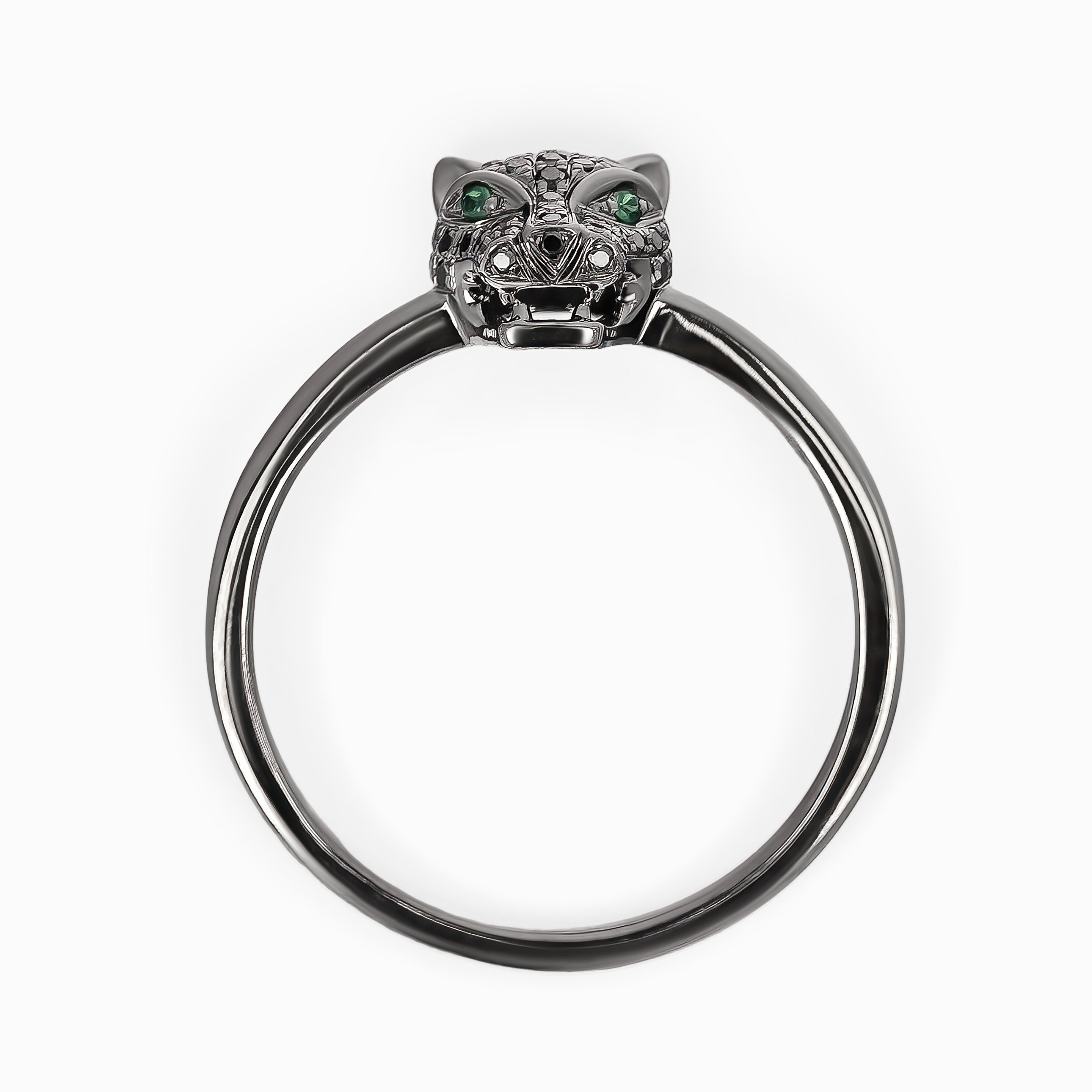 Yellow Gold Ring with Diamond, Black Diamond, Ruby Stones