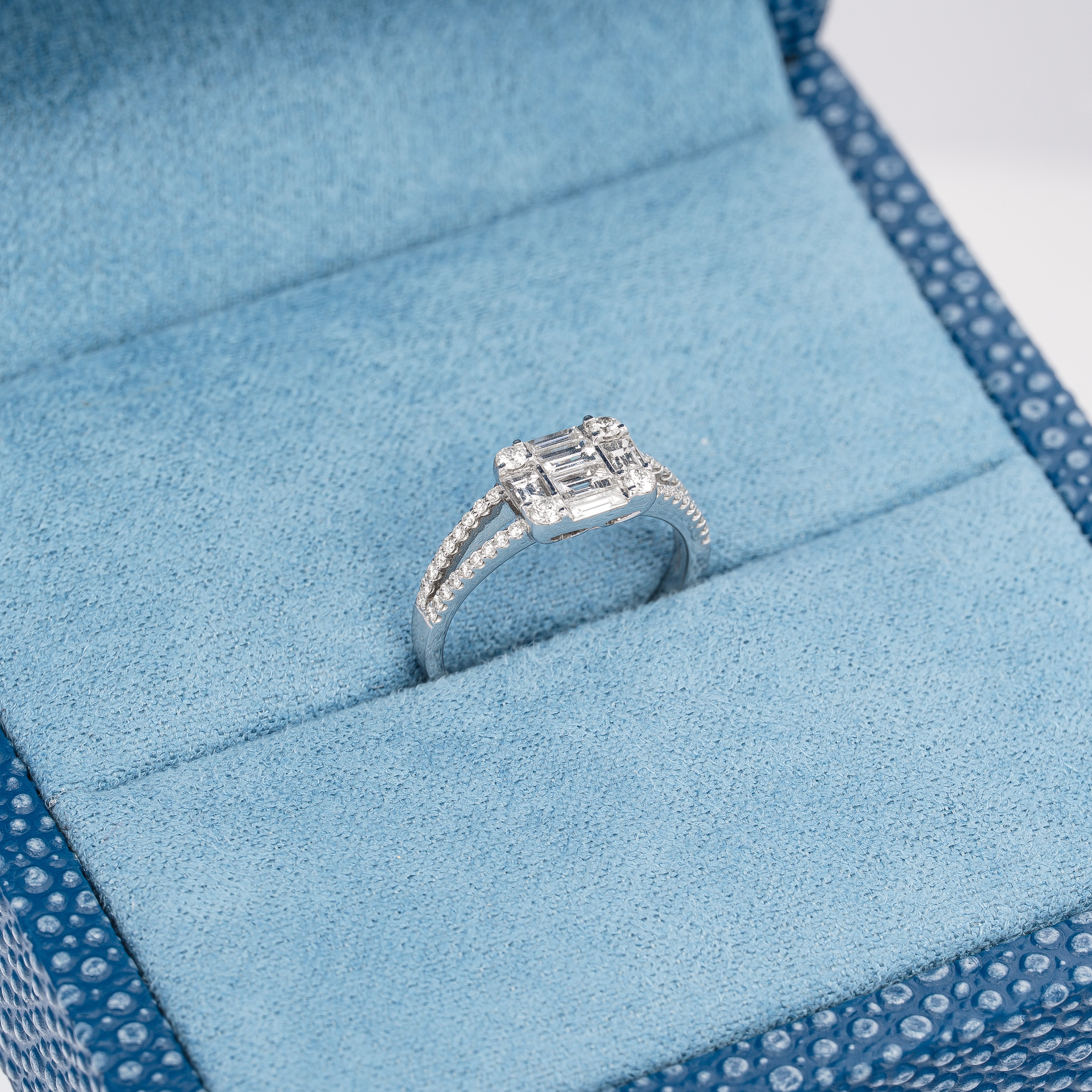 White Gold Ring with Diamond Only Stones