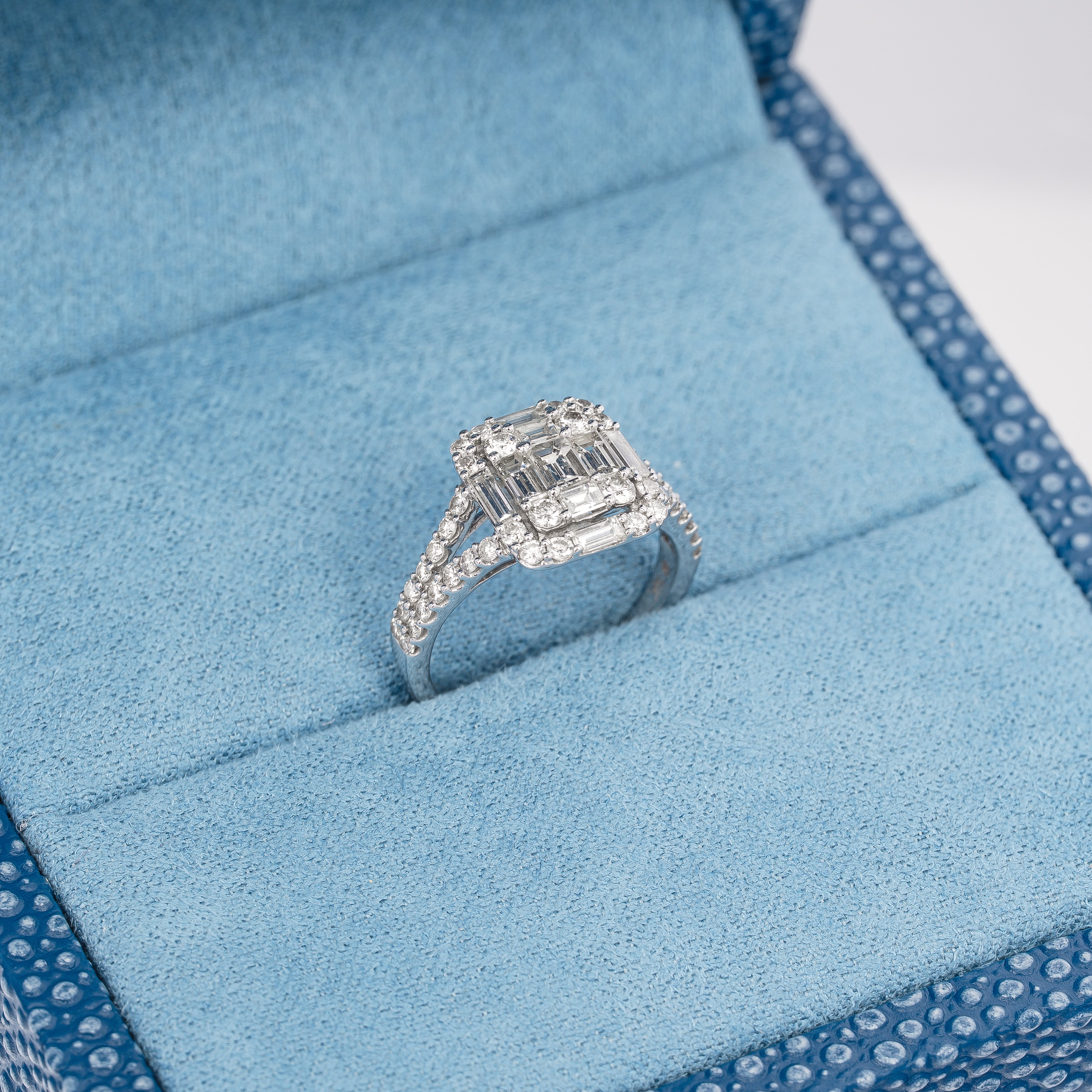 White Gold Ring with Diamond Only Stones