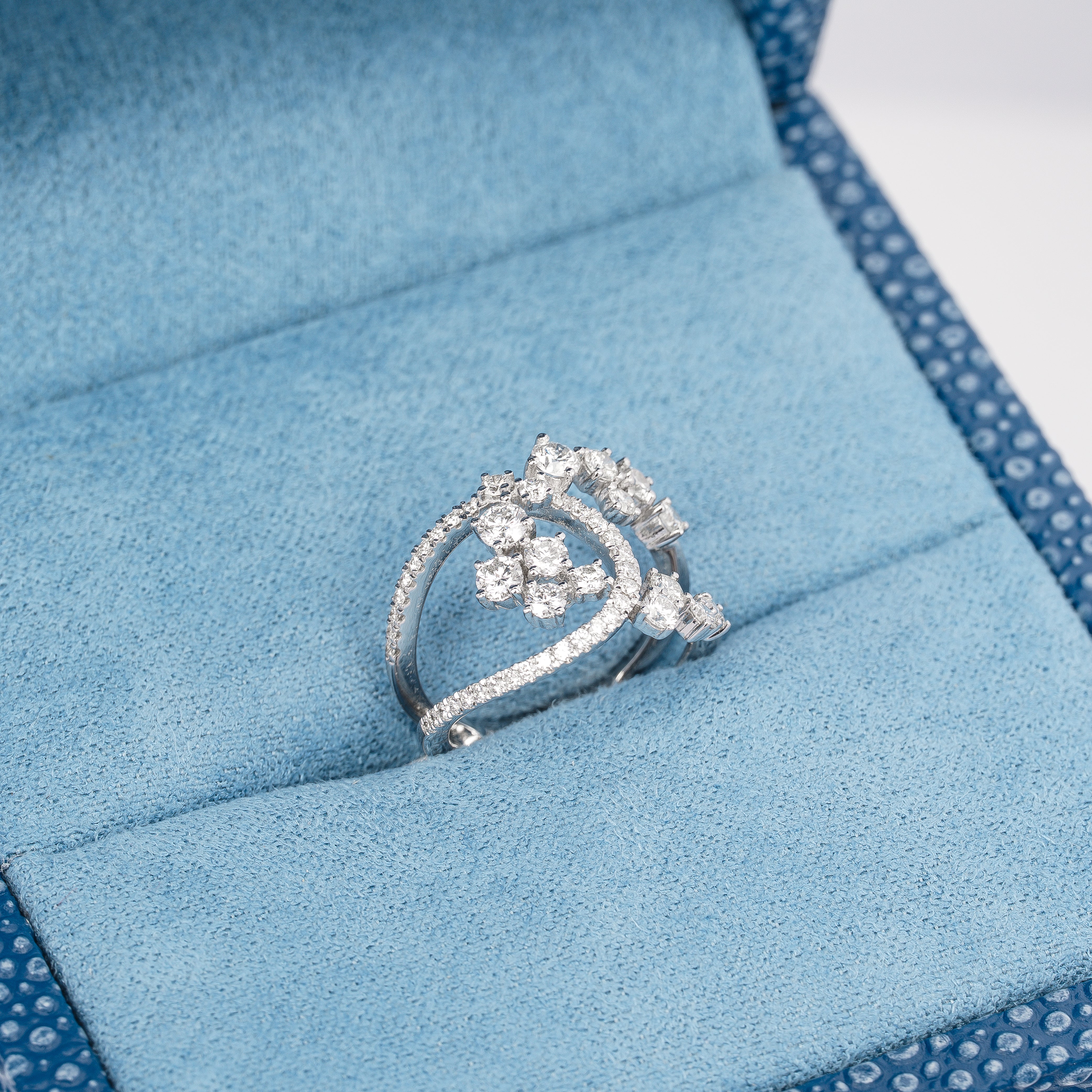 White Gold Ring with Diamond Only Stones