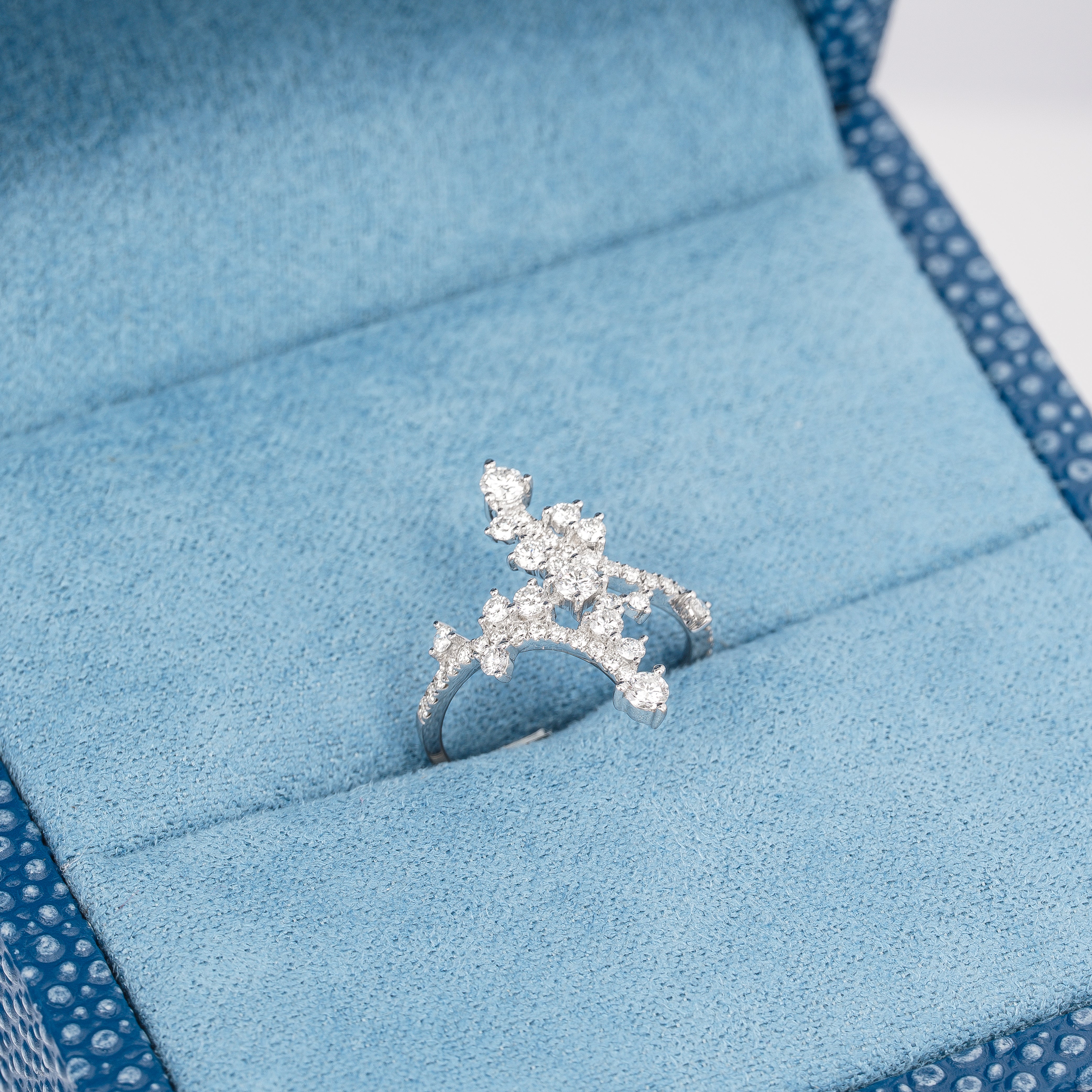 White Gold Ring with Diamond Only Stones