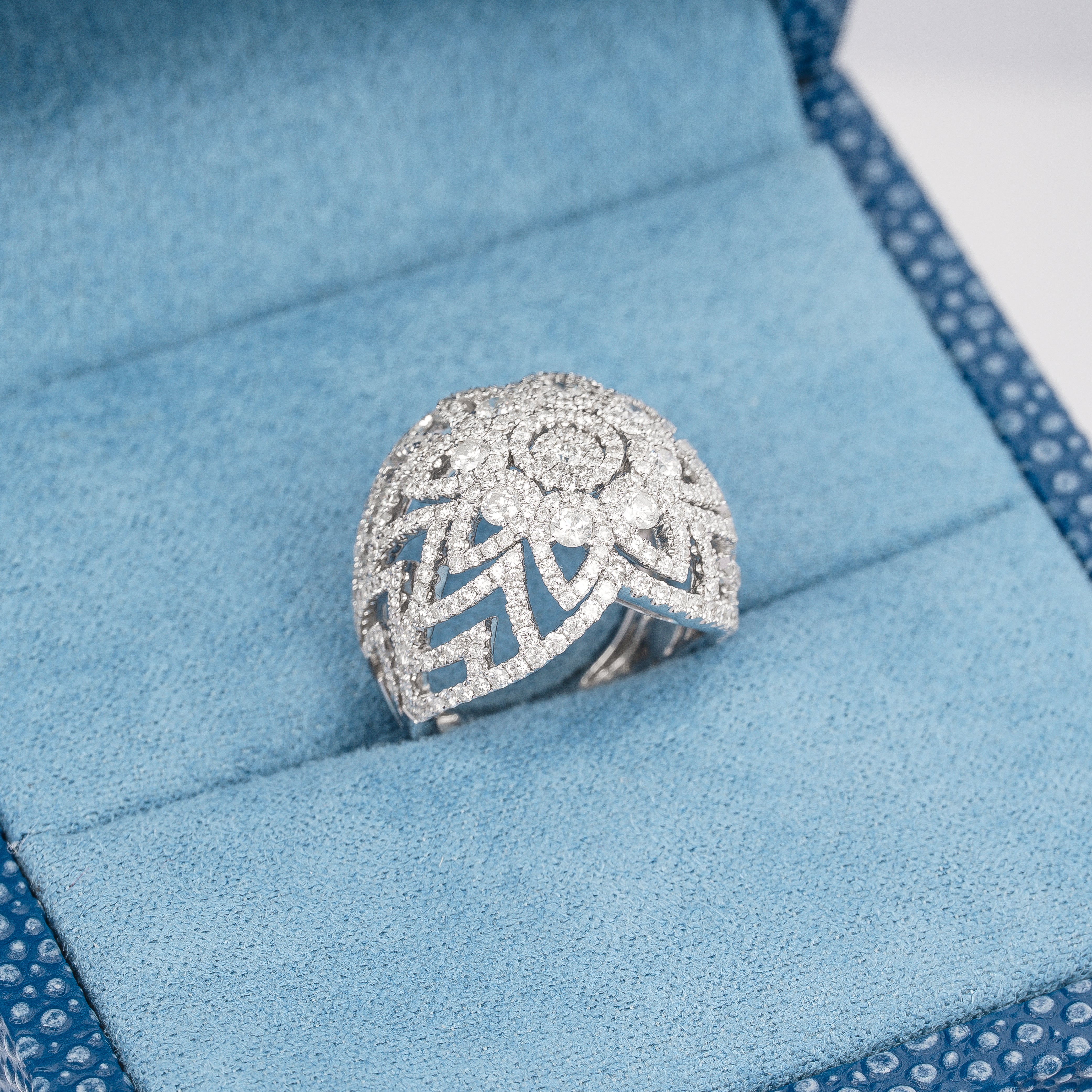White Gold Ring with Diamond Only Stones