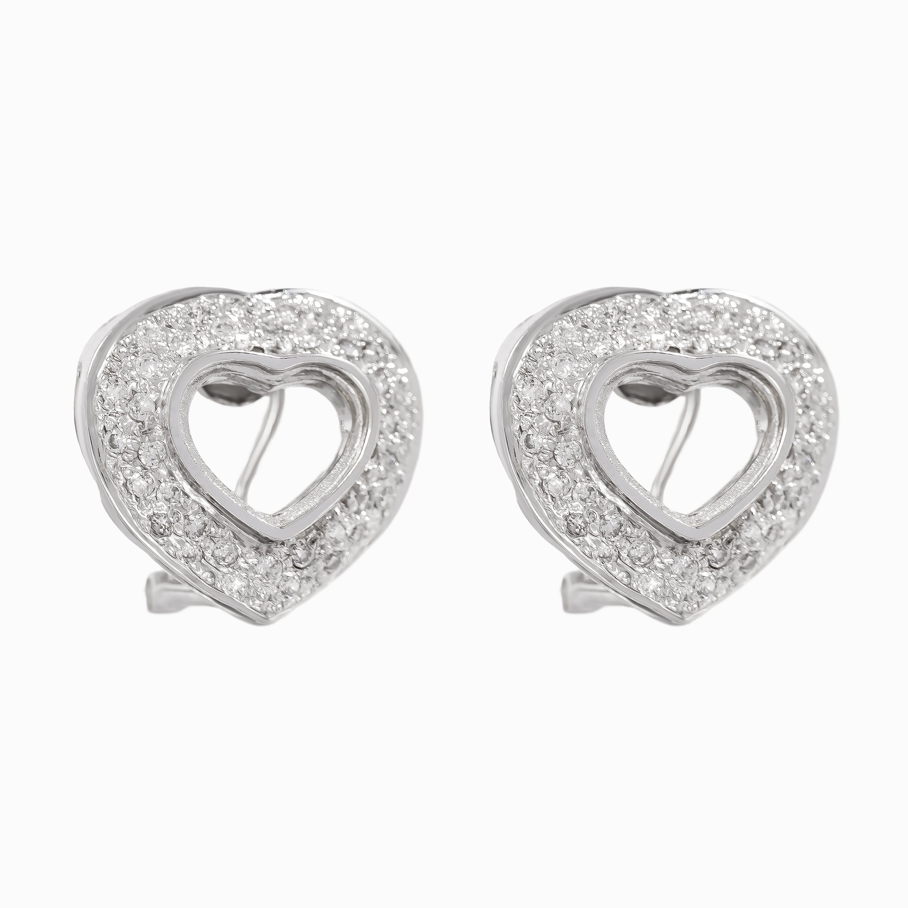 White Gold Rose Gold Stud Earrings with Diamond Only Stones