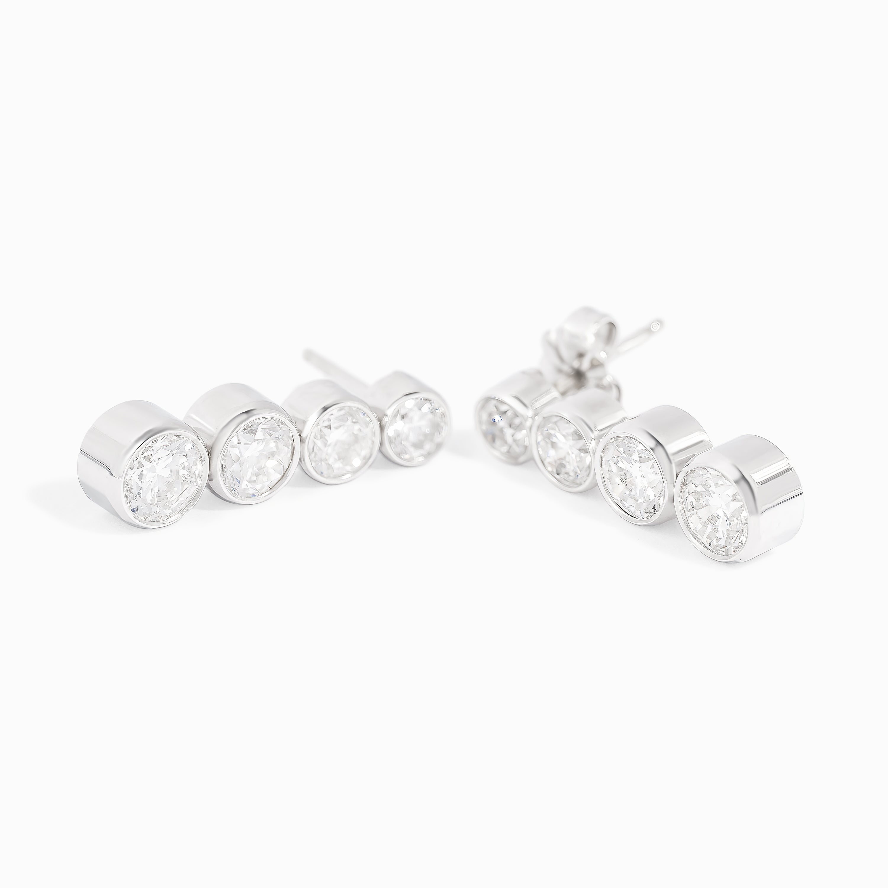 White Gold Drop Earrings with Diamond Only Stones
