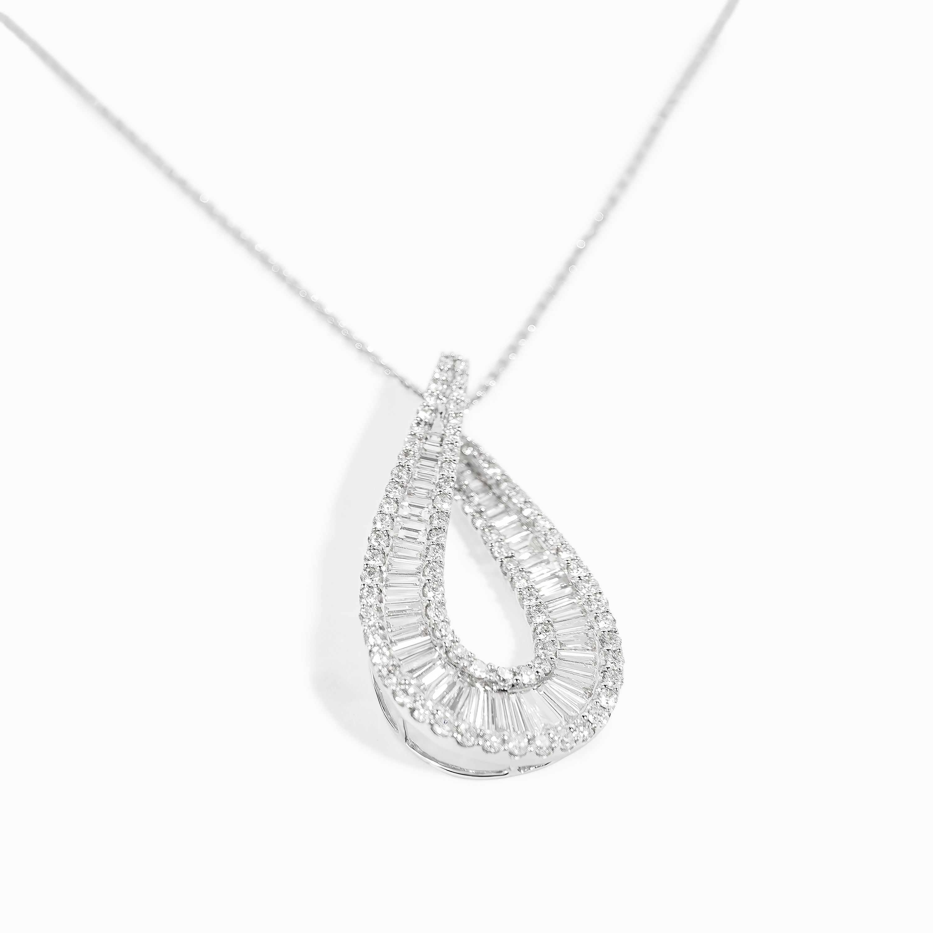 White Gold Pendant Necklace with Diamond Only Stones