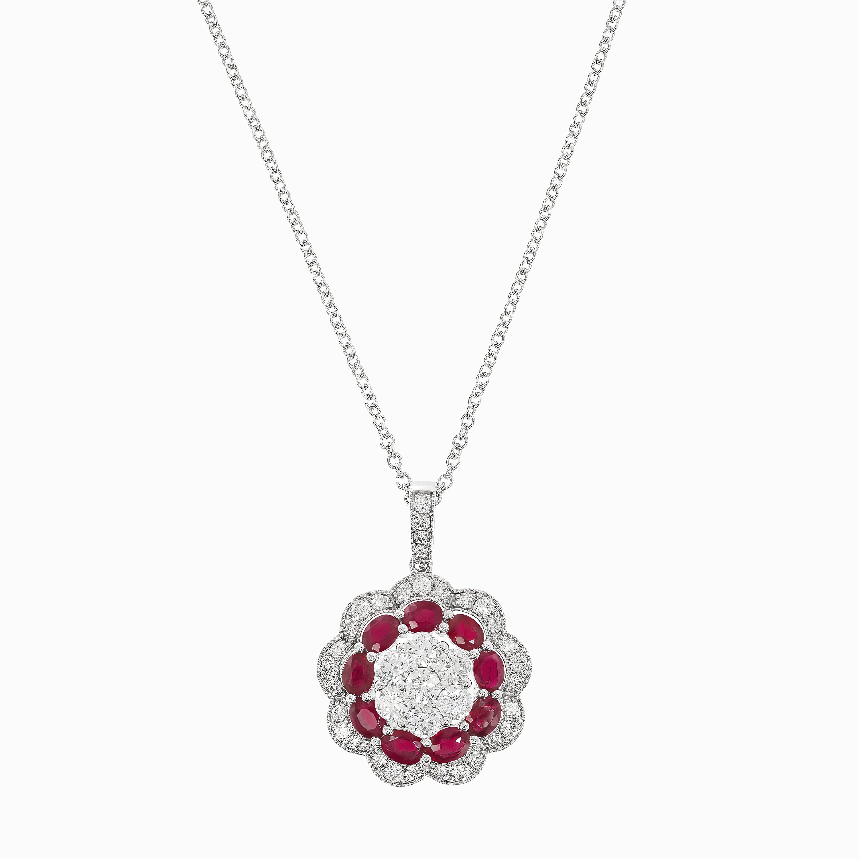 RUBY FLOWER PENDANT