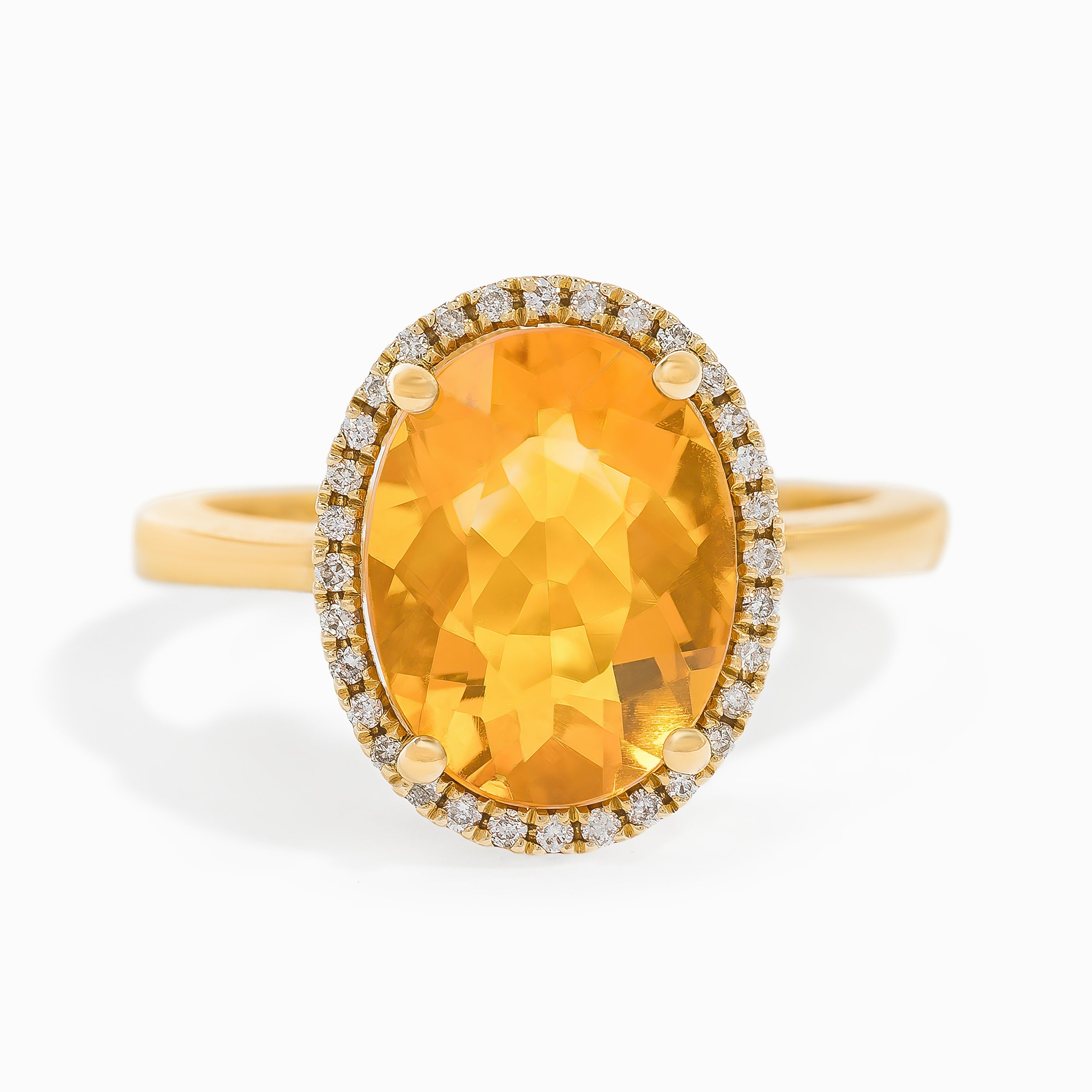 Yellow Gold Ring with Diamond, Opal Stones