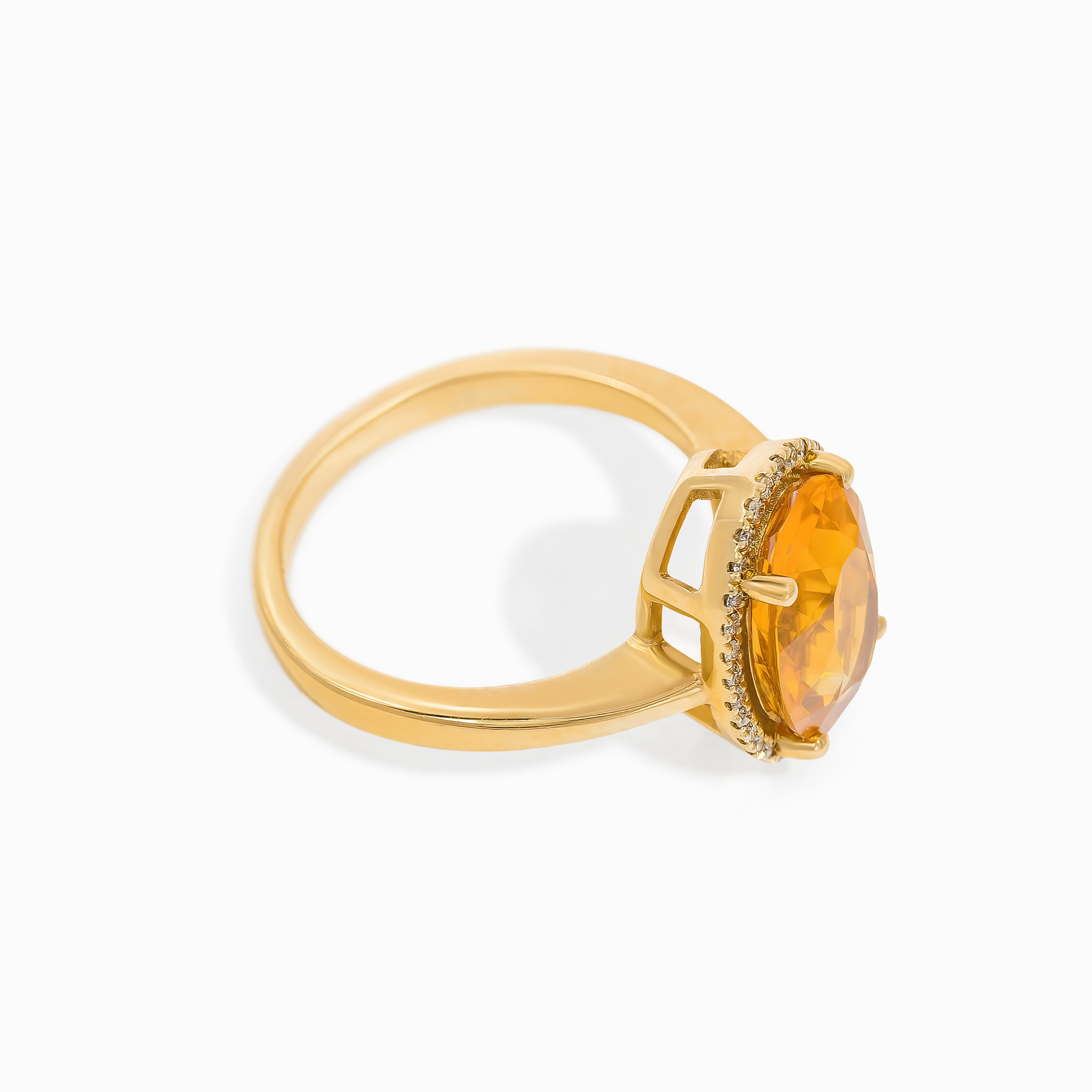 Yellow Gold Ring with Diamond, Opal Stones