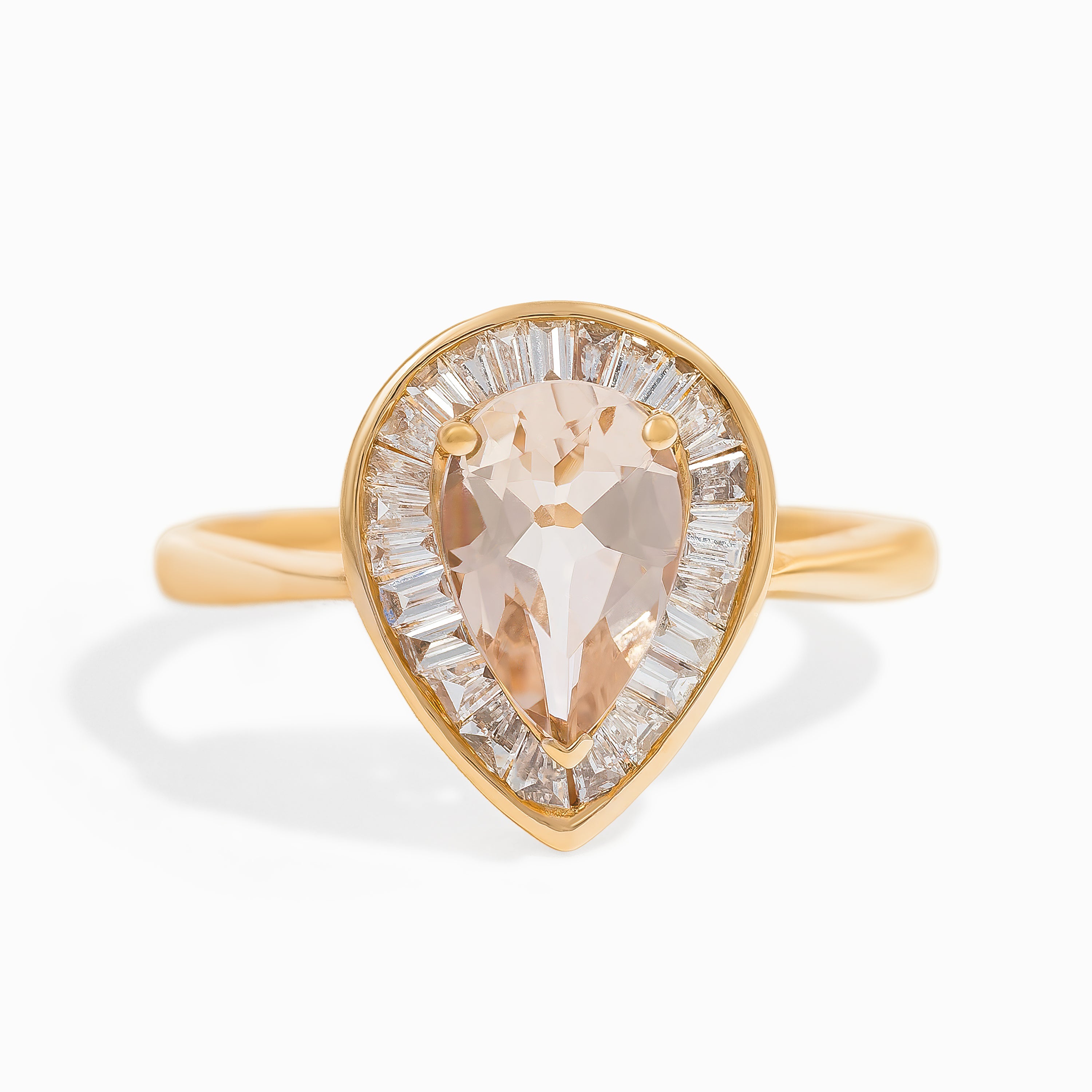 Rose Gold Ring with Morganite Stones