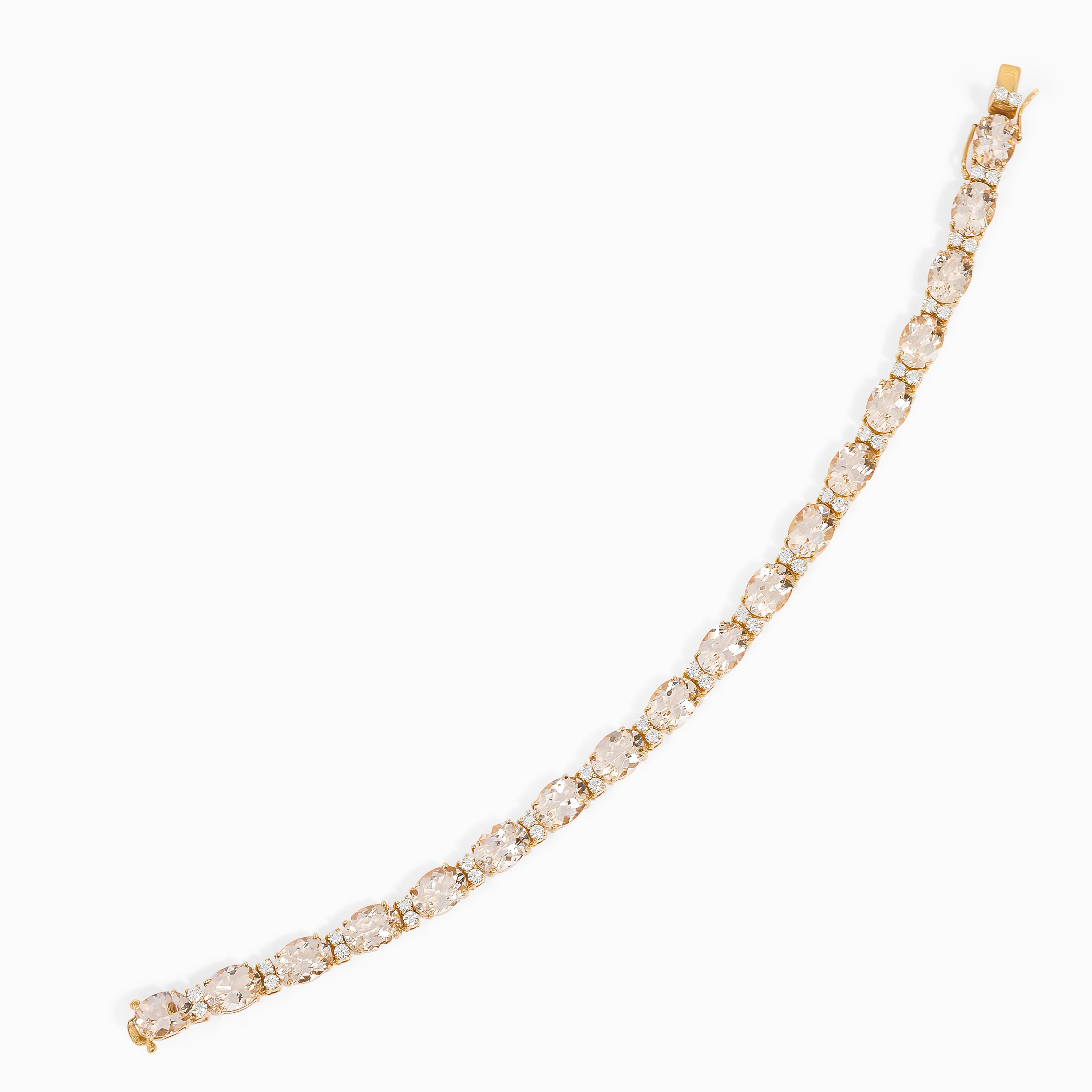 Rose Gold Gemstone Bracelet with Morganite Stones