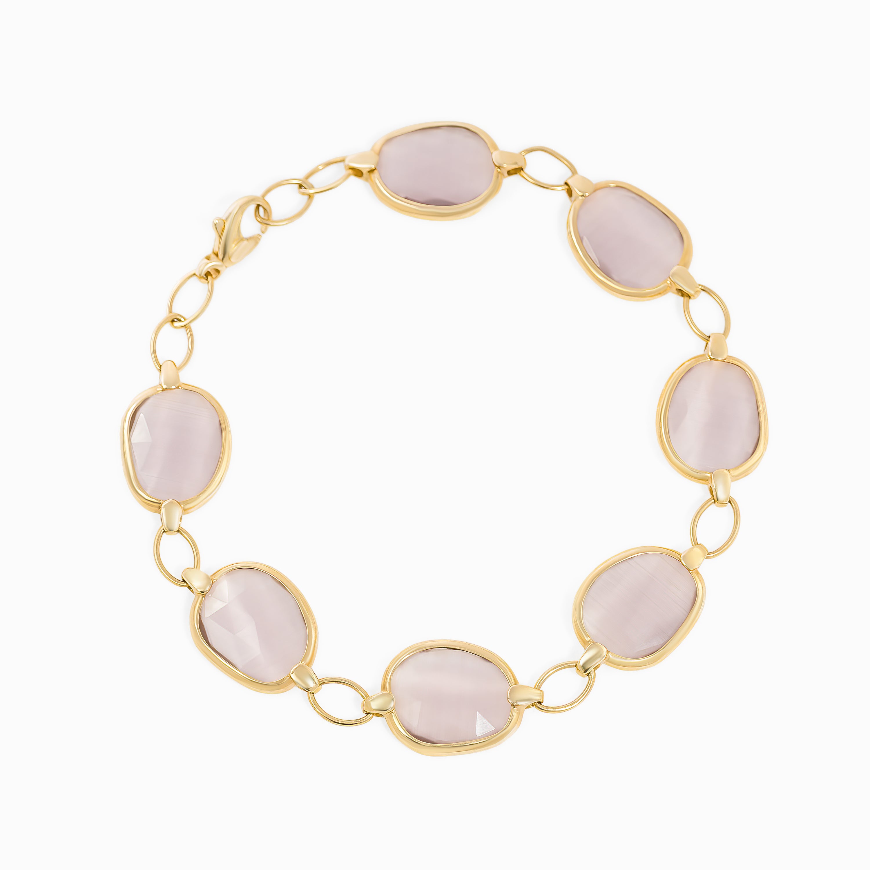 Yellow Gold Gemstone Bracelet with Sapphire Stones