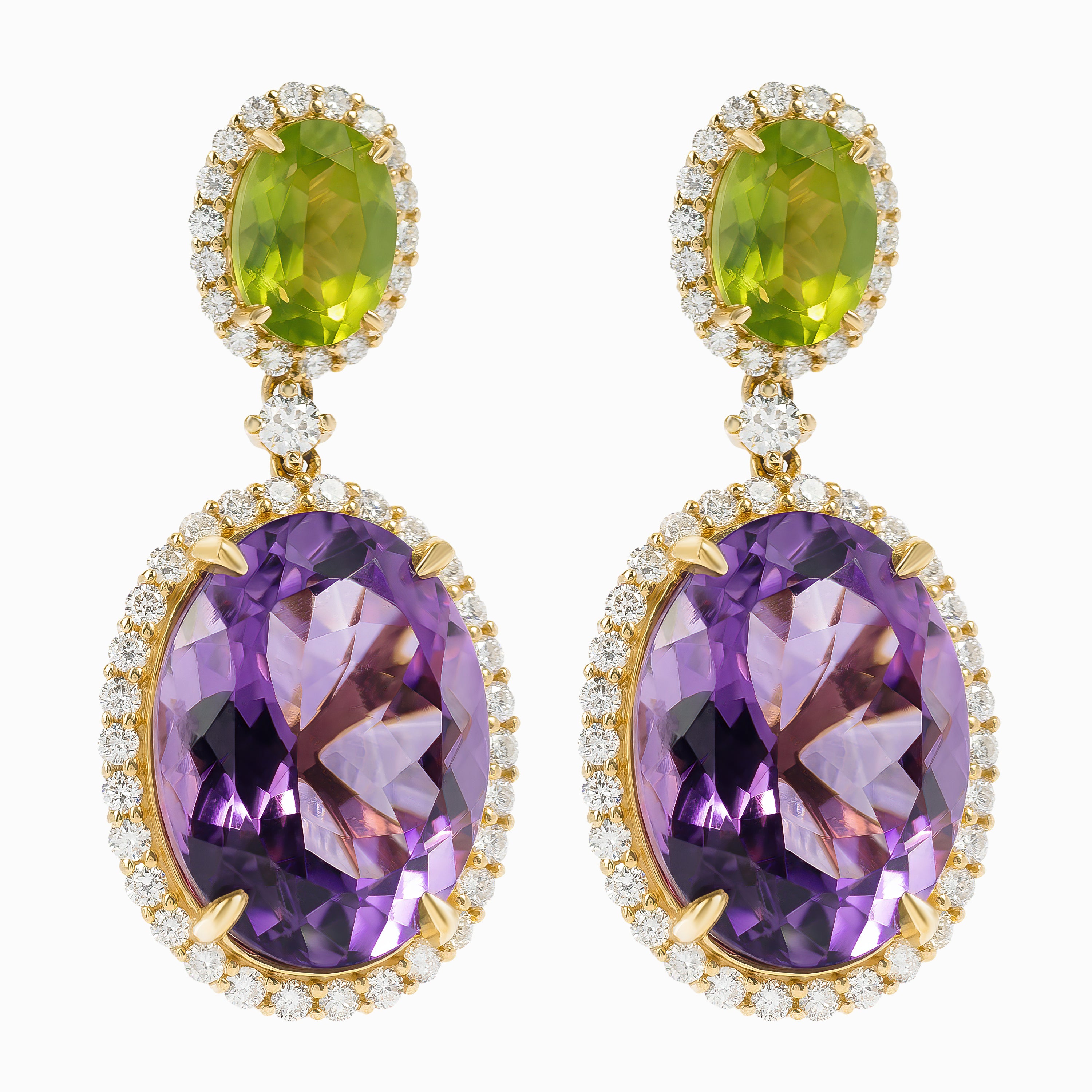 AMETHYST AND RERIDOT EARRINGS