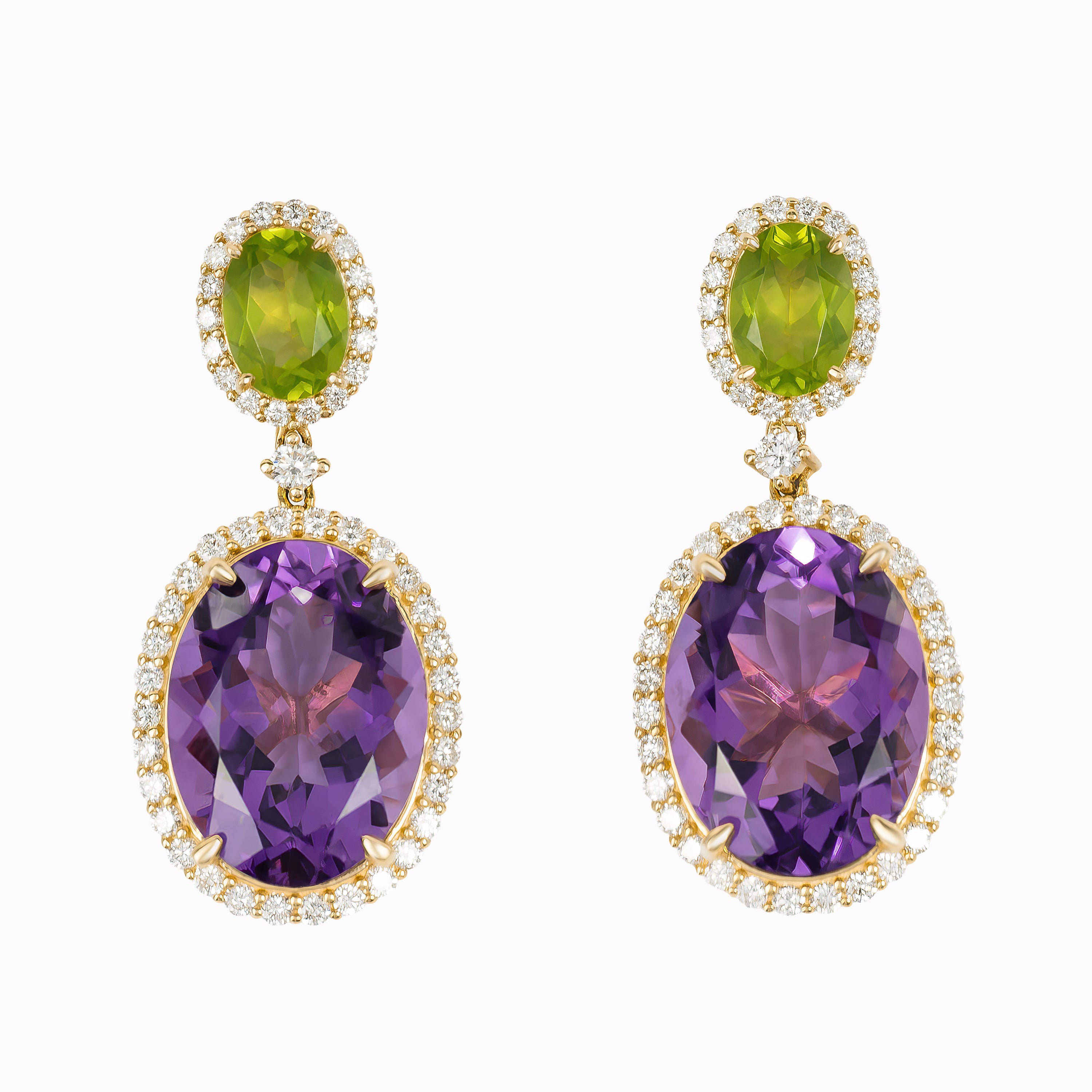 AMETHYST AND RERIDOT EARRINGS