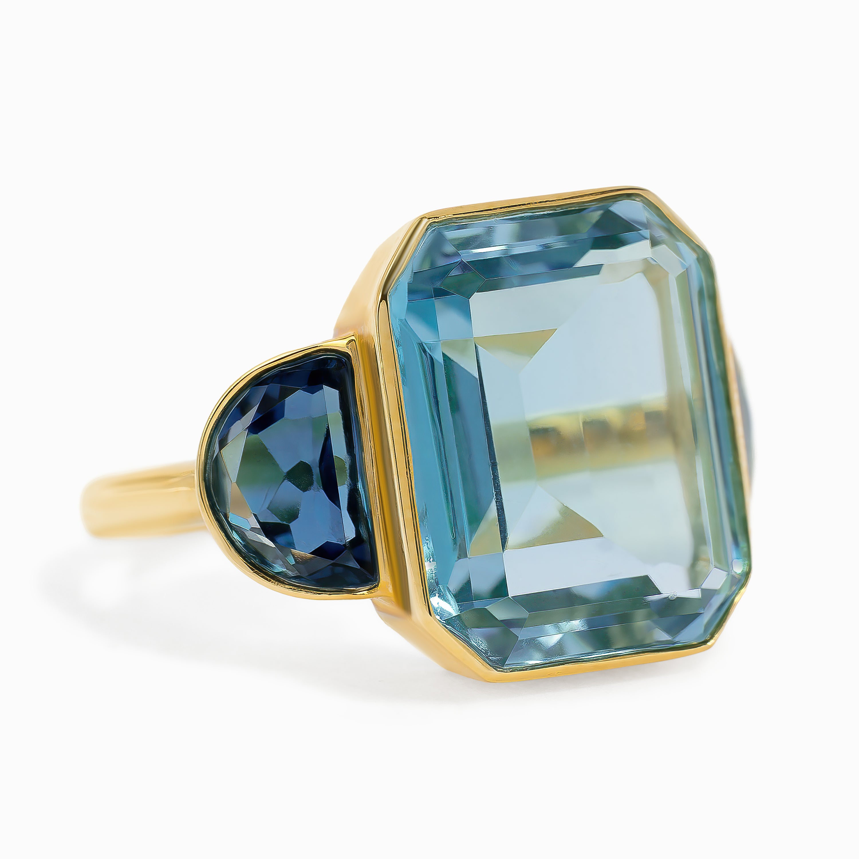 Yellow Gold Ring with Topaz Stones