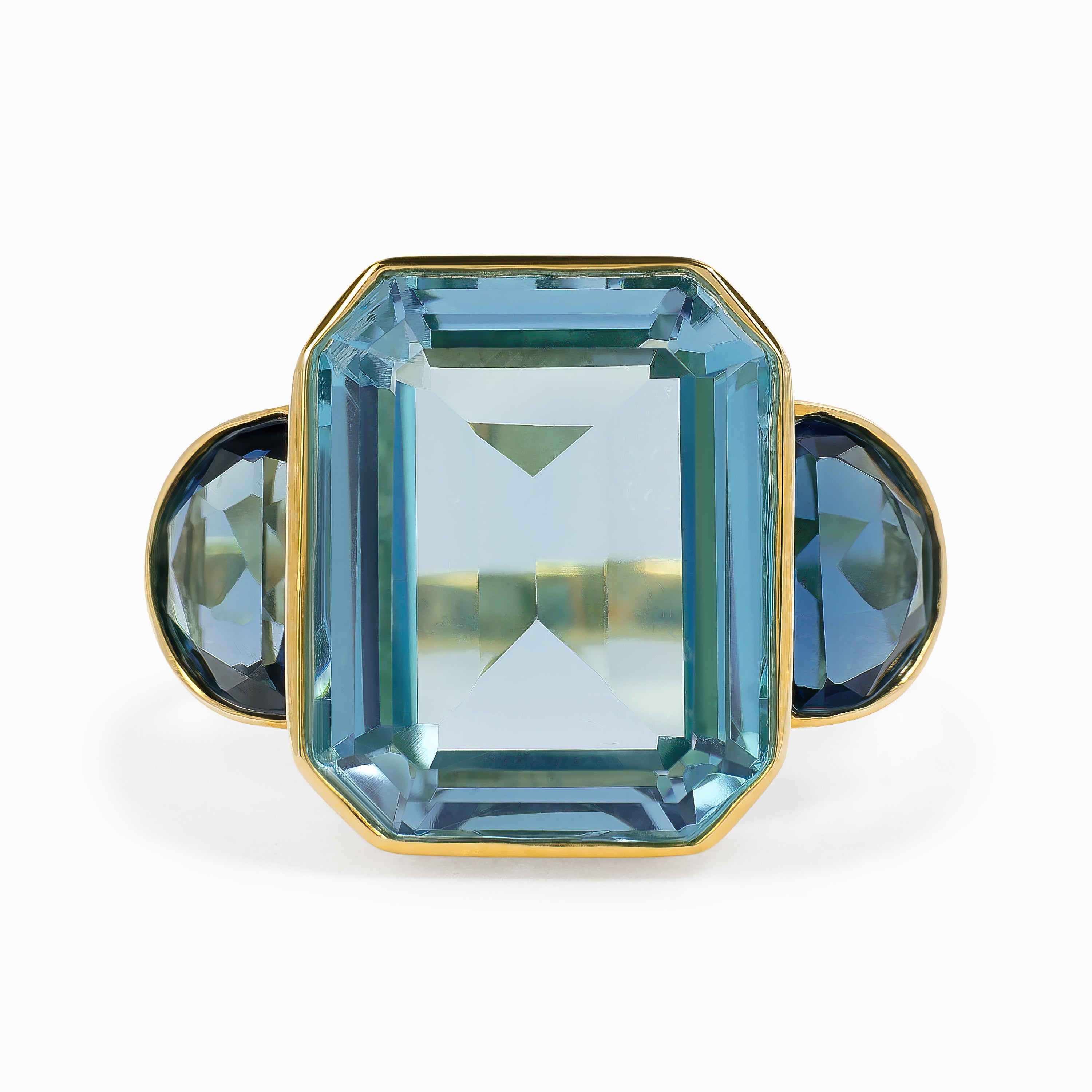 Yellow Gold Ring with Topaz Stones