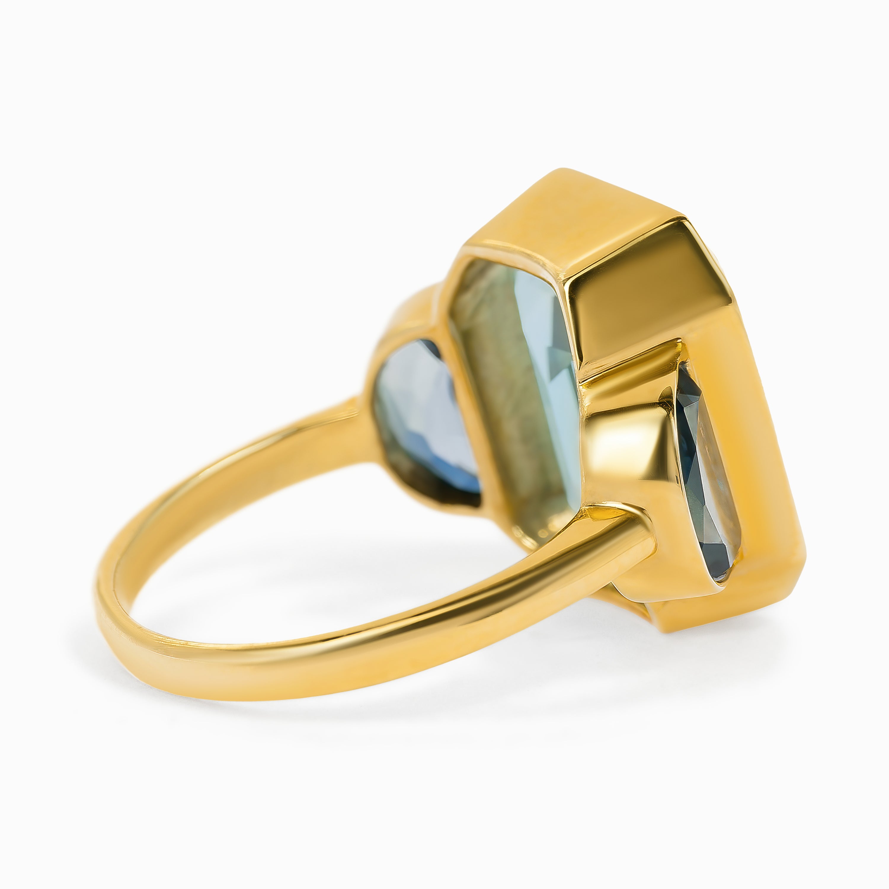 Yellow Gold Ring with Topaz Stones