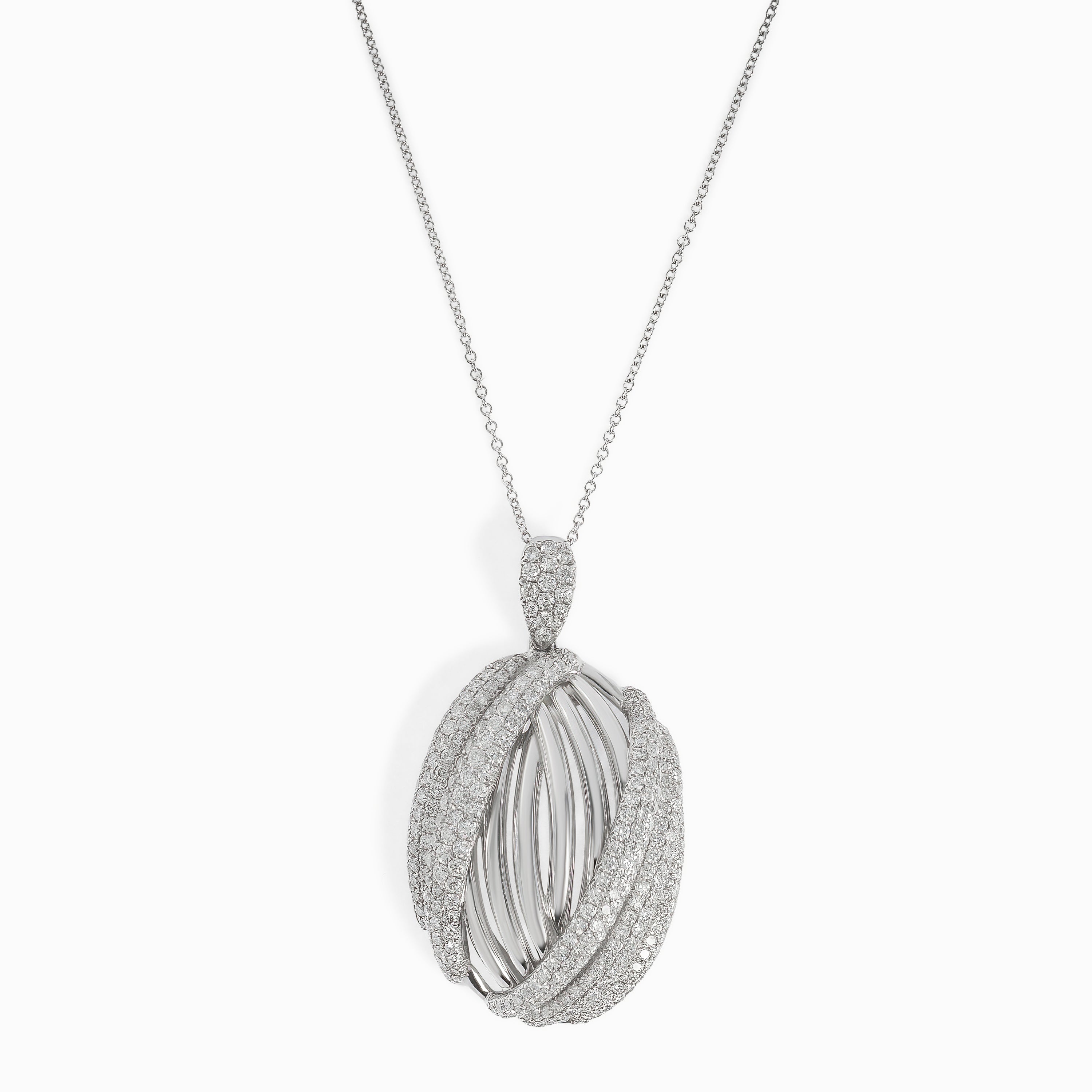 White Gold Pendant Necklace with Diamond Only Stones