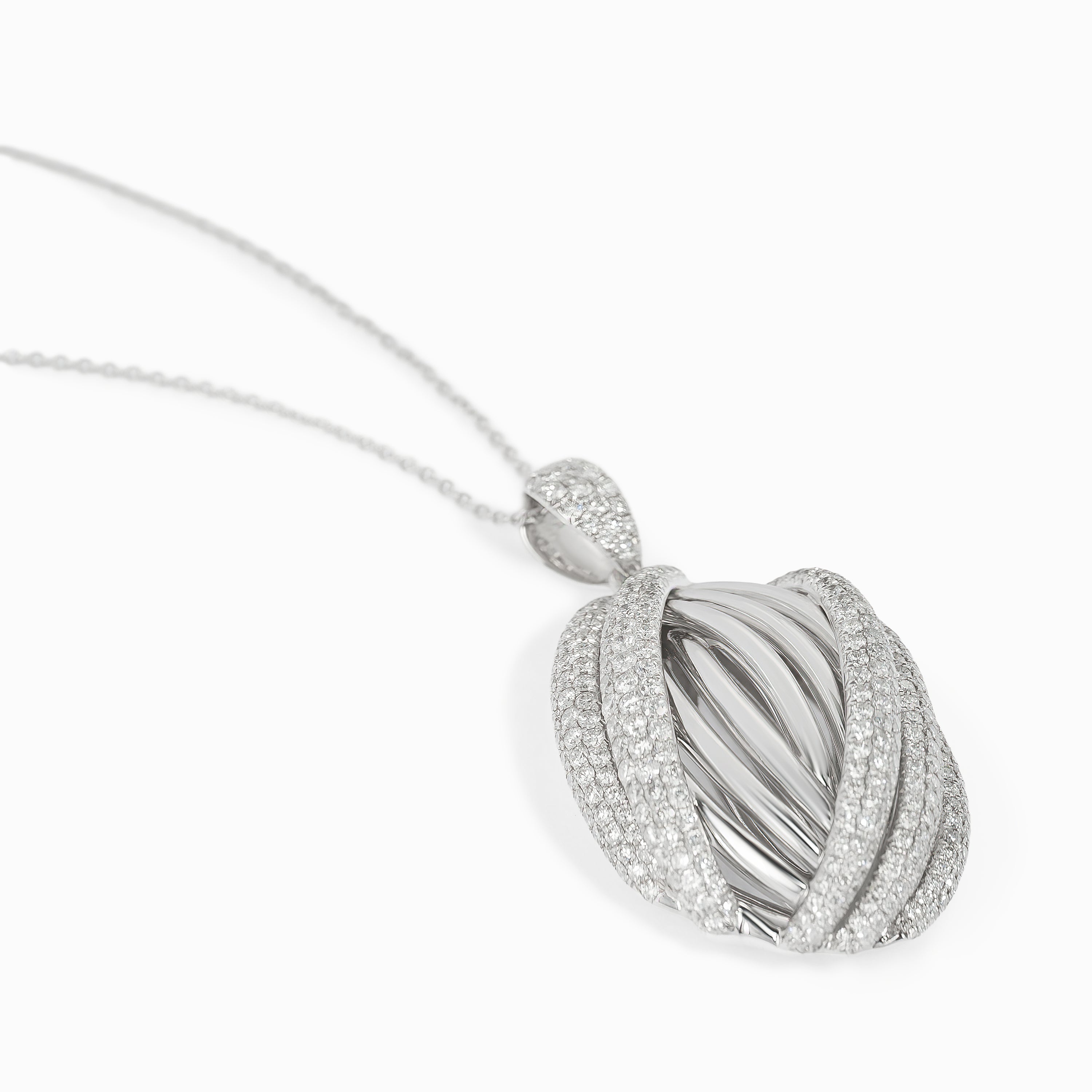White Gold Pendant Necklace with Diamond Only Stones