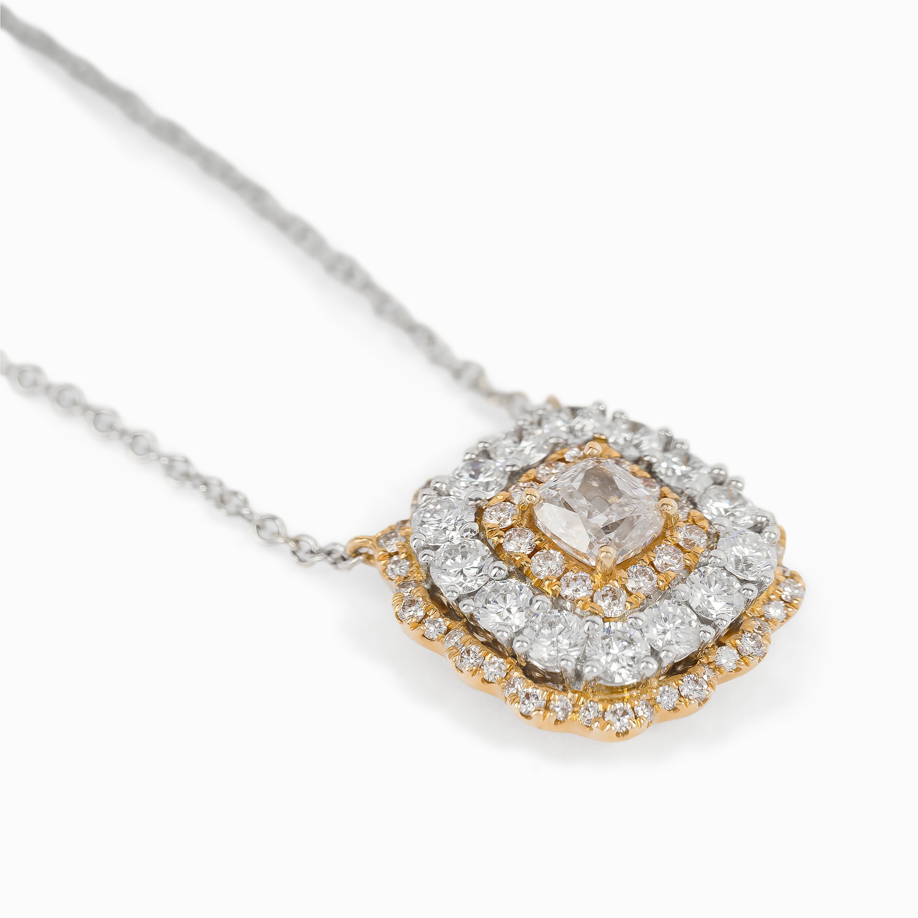 White Gold Pendant Necklace with Diamond Only Stones