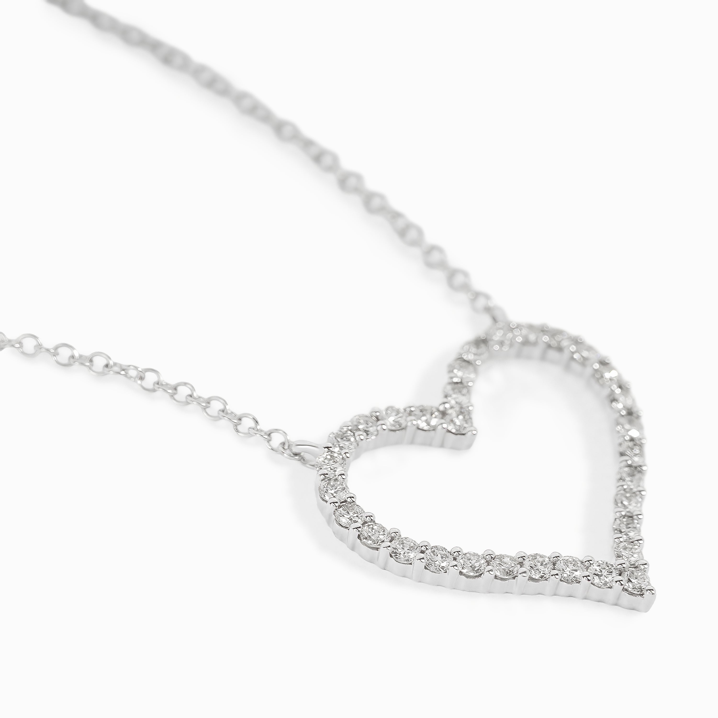 White Gold Pendant Necklace with Diamond Only Stones