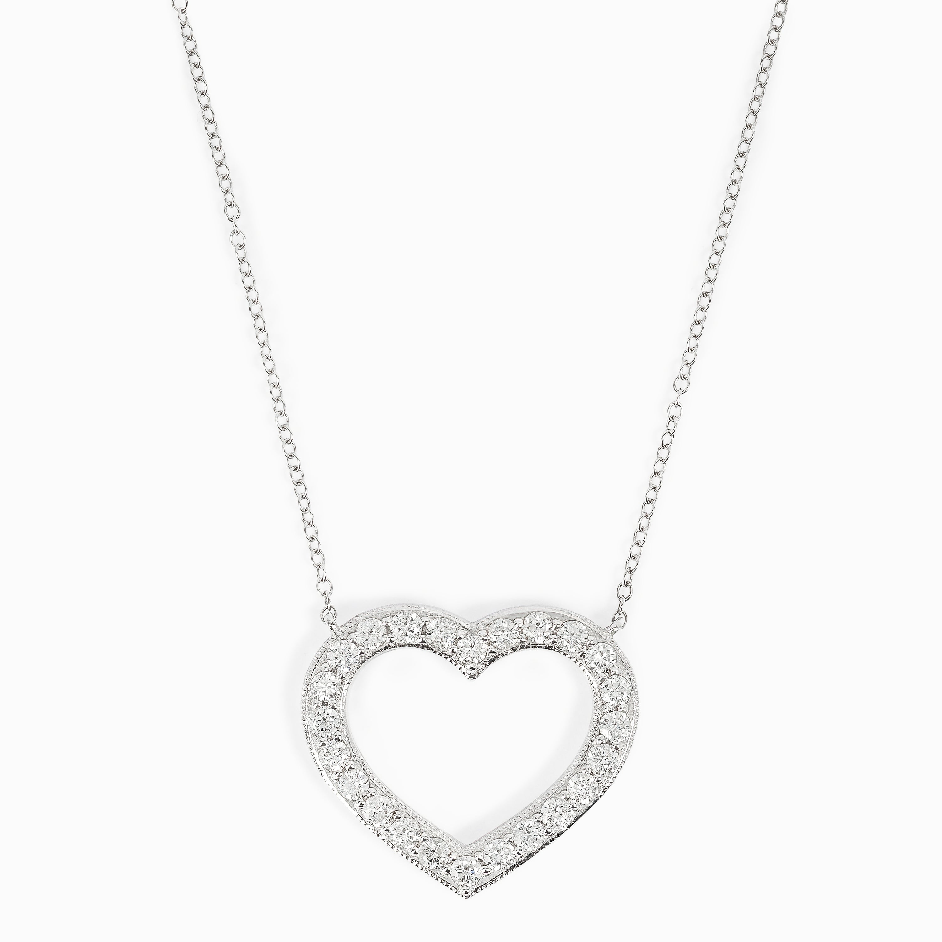 White Gold Pendant Necklace with Diamond Only Stones