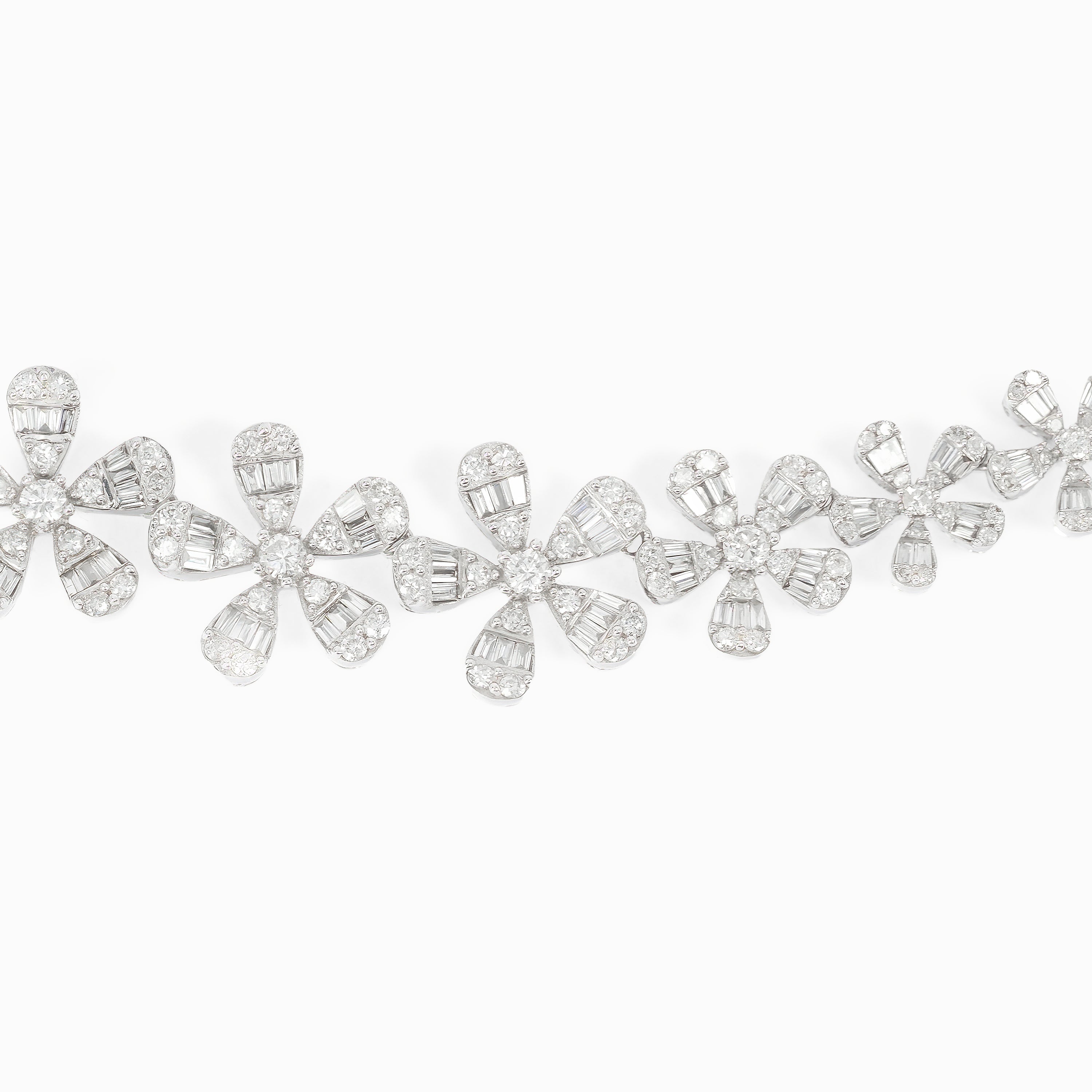 White Gold Gemstone Necklace with Diamond Only Stones