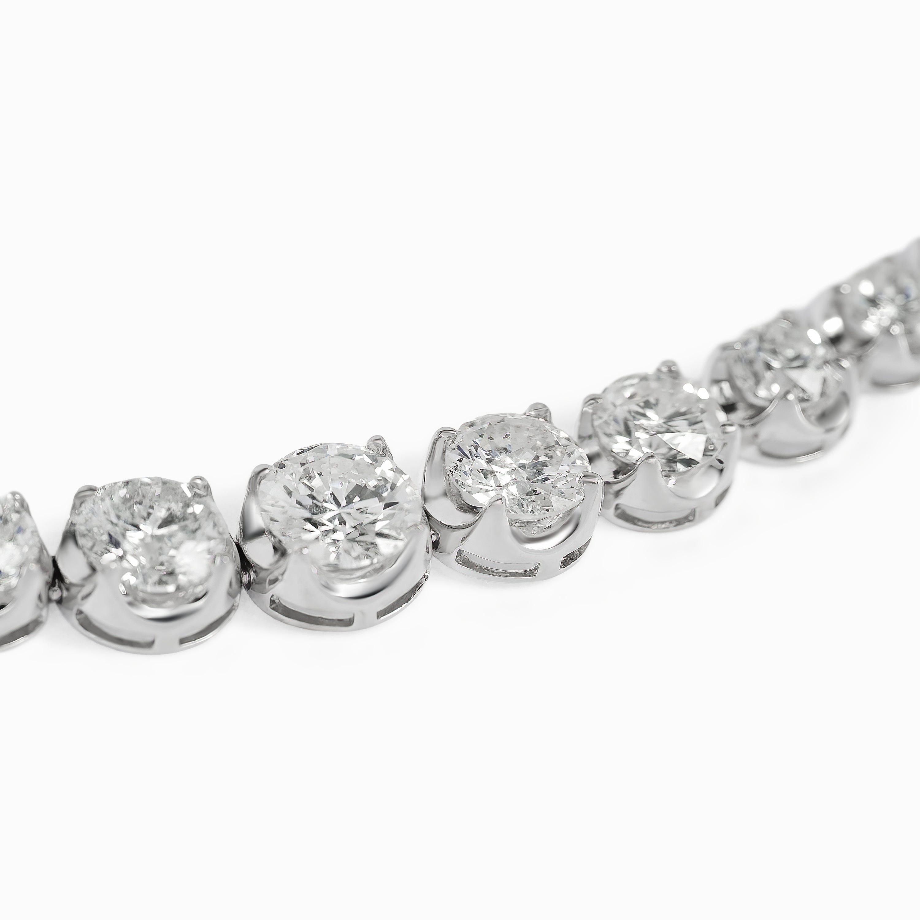 White Gold Gemstone Necklace with Diamond Only Stones