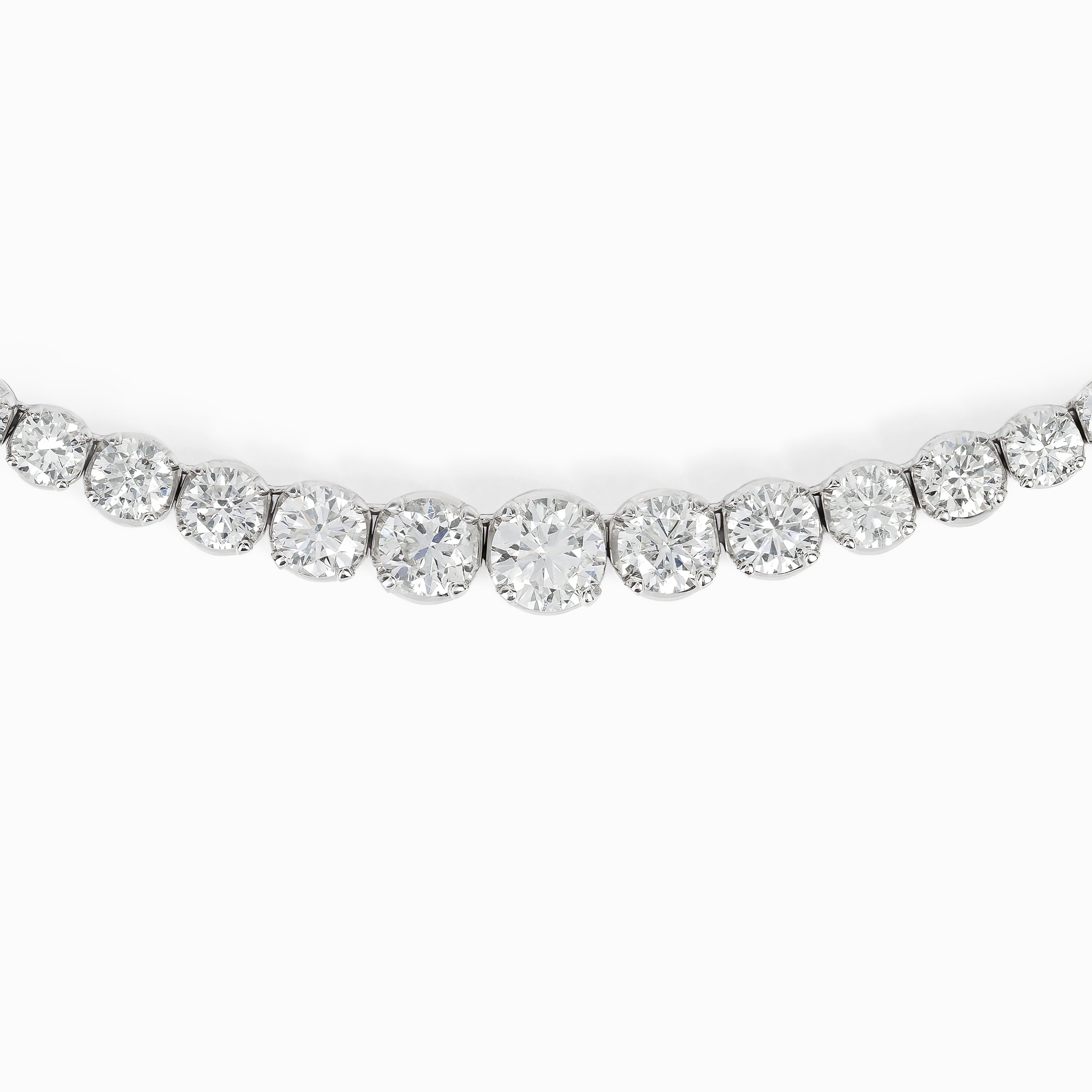 White Gold Tennis Necklace with Diamond Only Stones